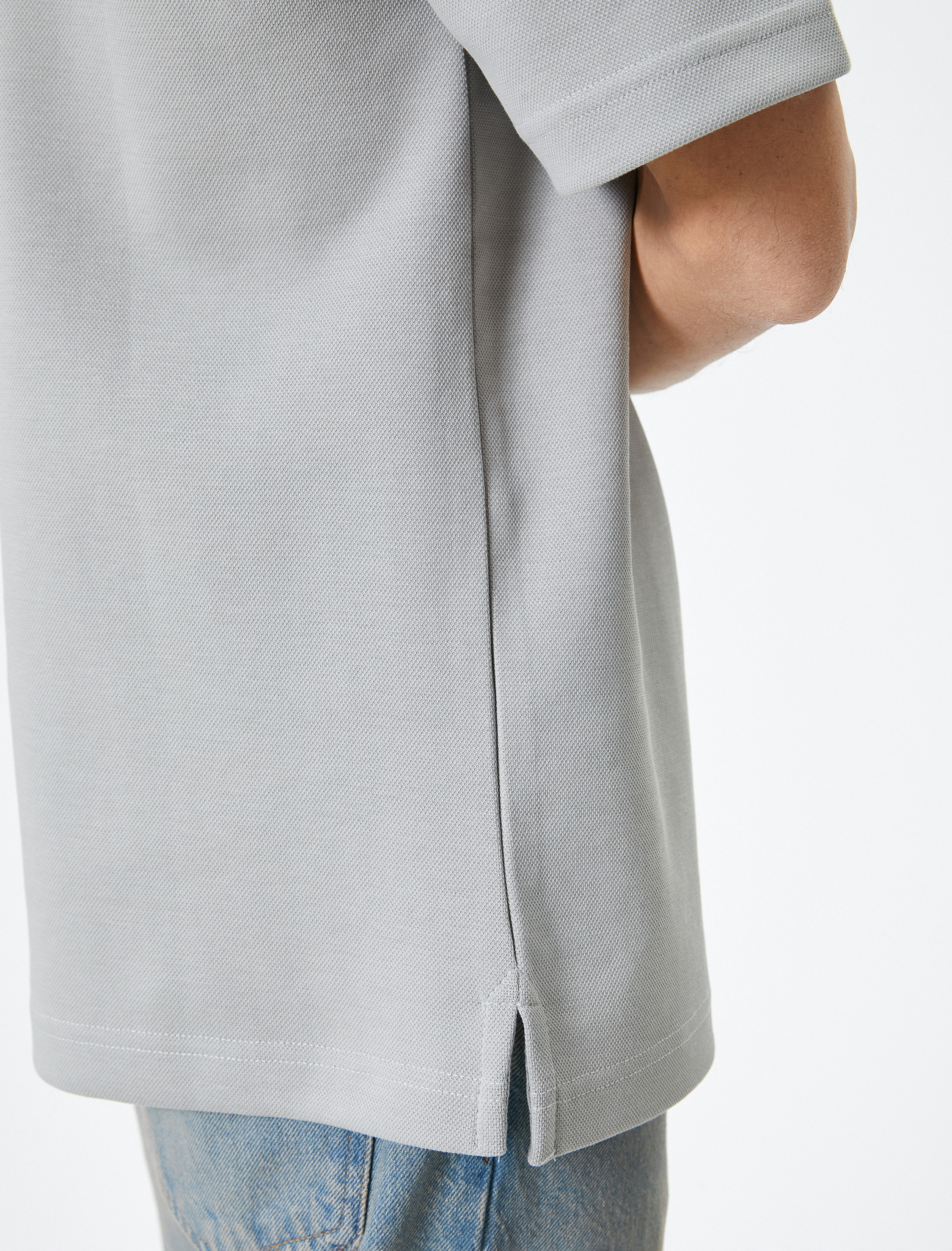   Bisiklet Yaka Tişört Kısa Kollu Düğmeli