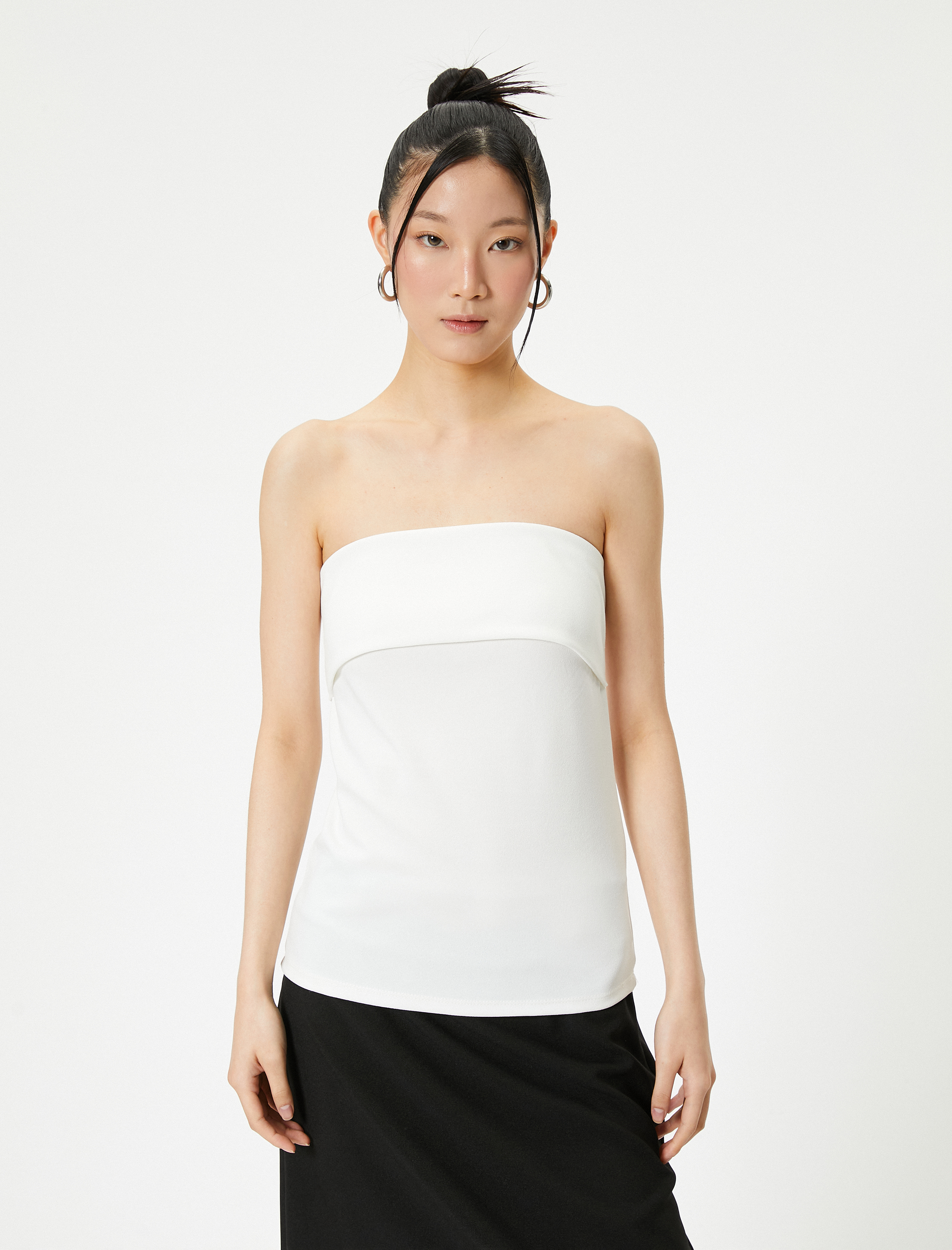   Straplez Atlet Kat Detaylı Krep Scuba Kumaş Slim Fit