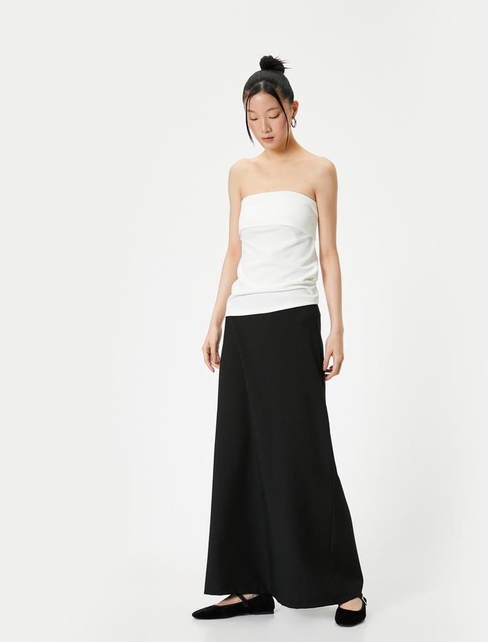  Straplez Atlet Kat Detaylı Krep Scuba Kumaş Slim Fit