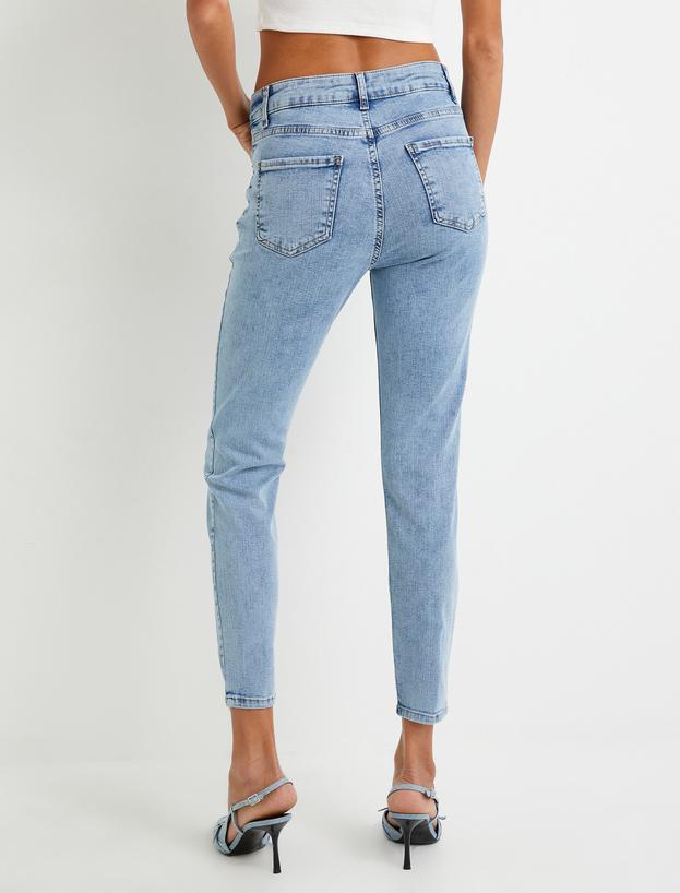 Dar Paça Skinny Kot Pantolon Cepli Yüksek Bel - Carmen Skinny Jeans_3