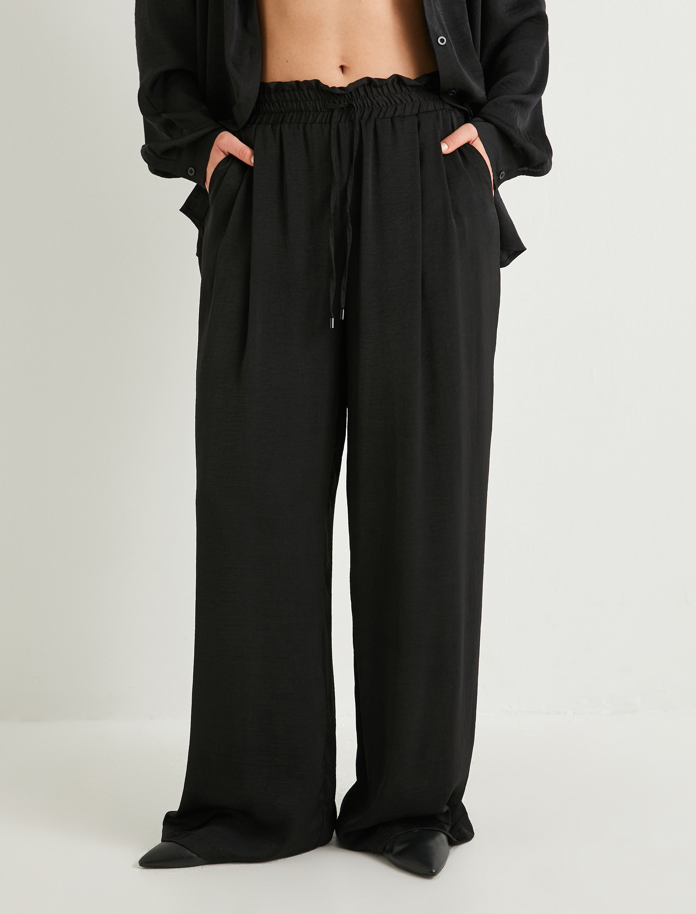   Palazzo Pantolon Beli Bağlamalı