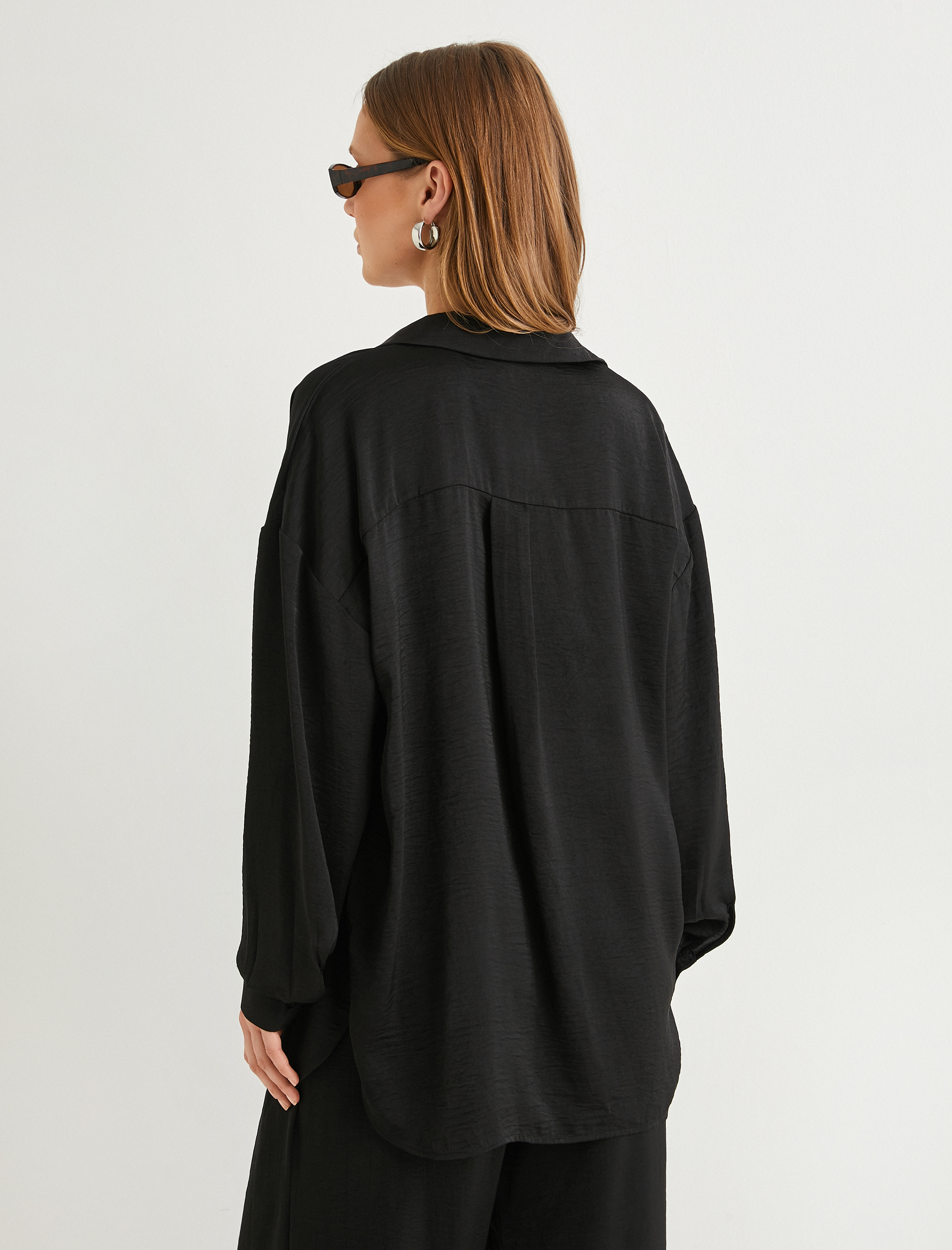   Uzun Kollu Gömlek Dokulu Düğmeli Regular Fit