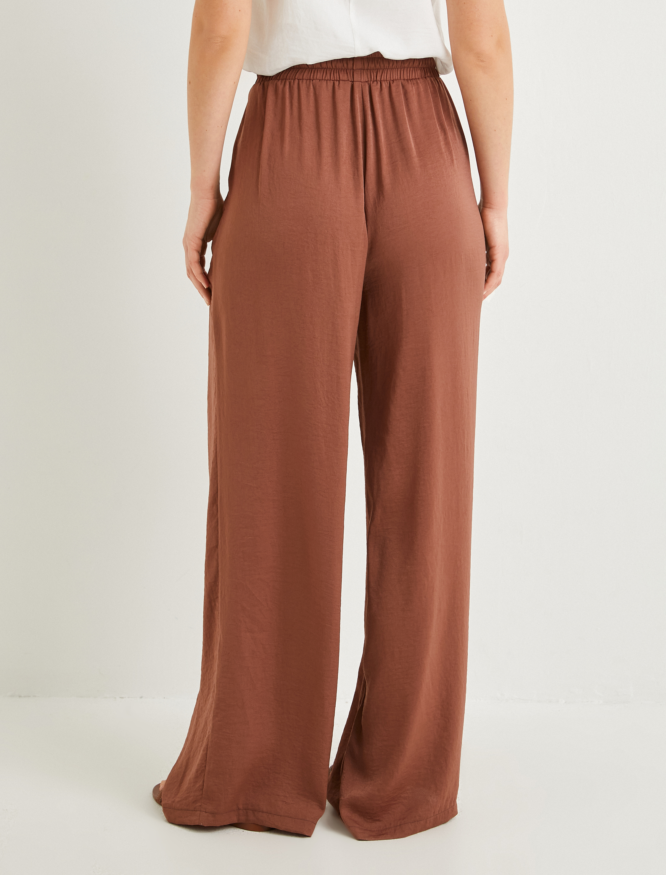   Palazzo Pantolon Bağcıklı Yüksek Bel Cepli