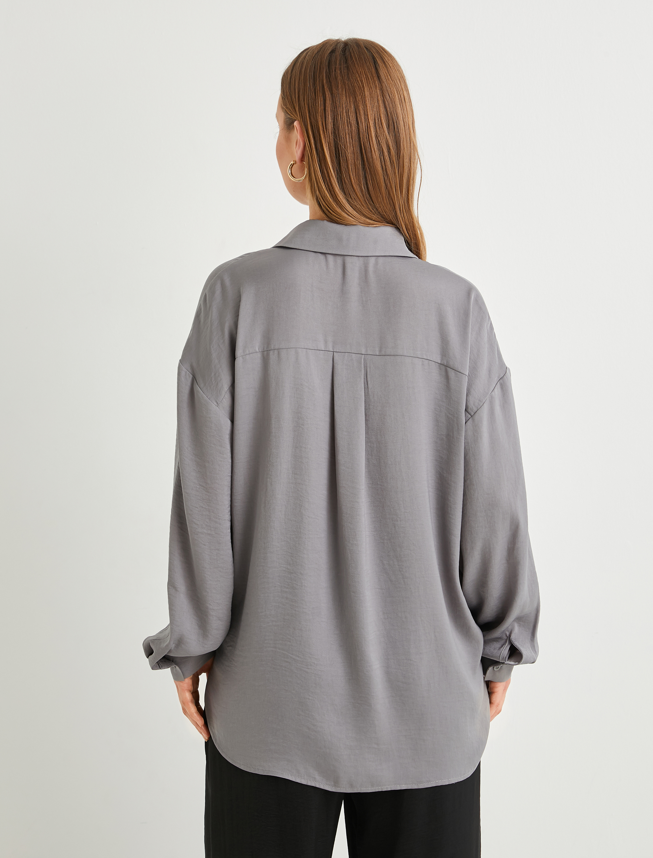   Uzun Kollu Gömlek Dokulu Düğmeli Regular Fit