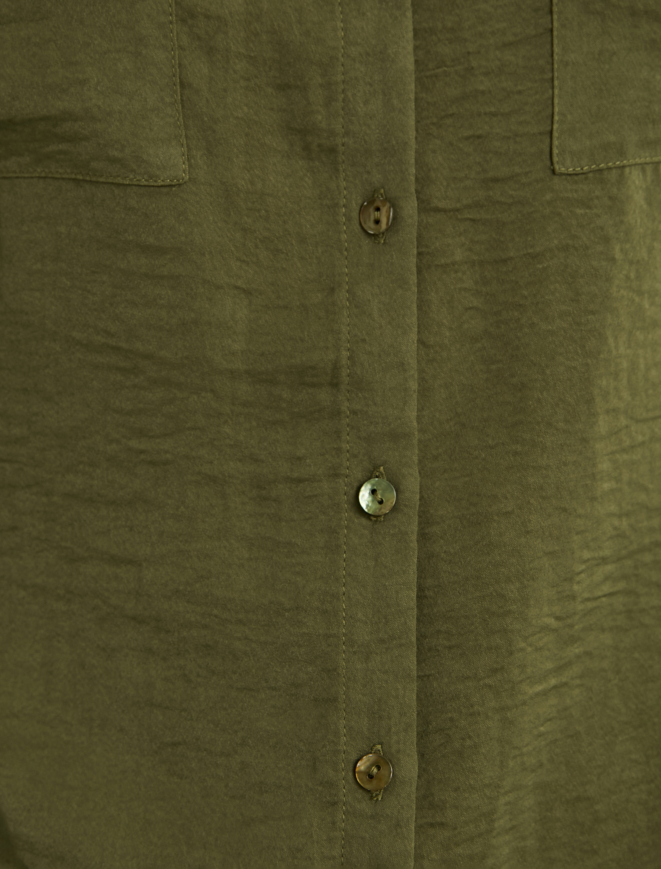   Hakim Yaka Gömlek Uzun Katlamalı Kol Cepli Düğmeli Regular Fit