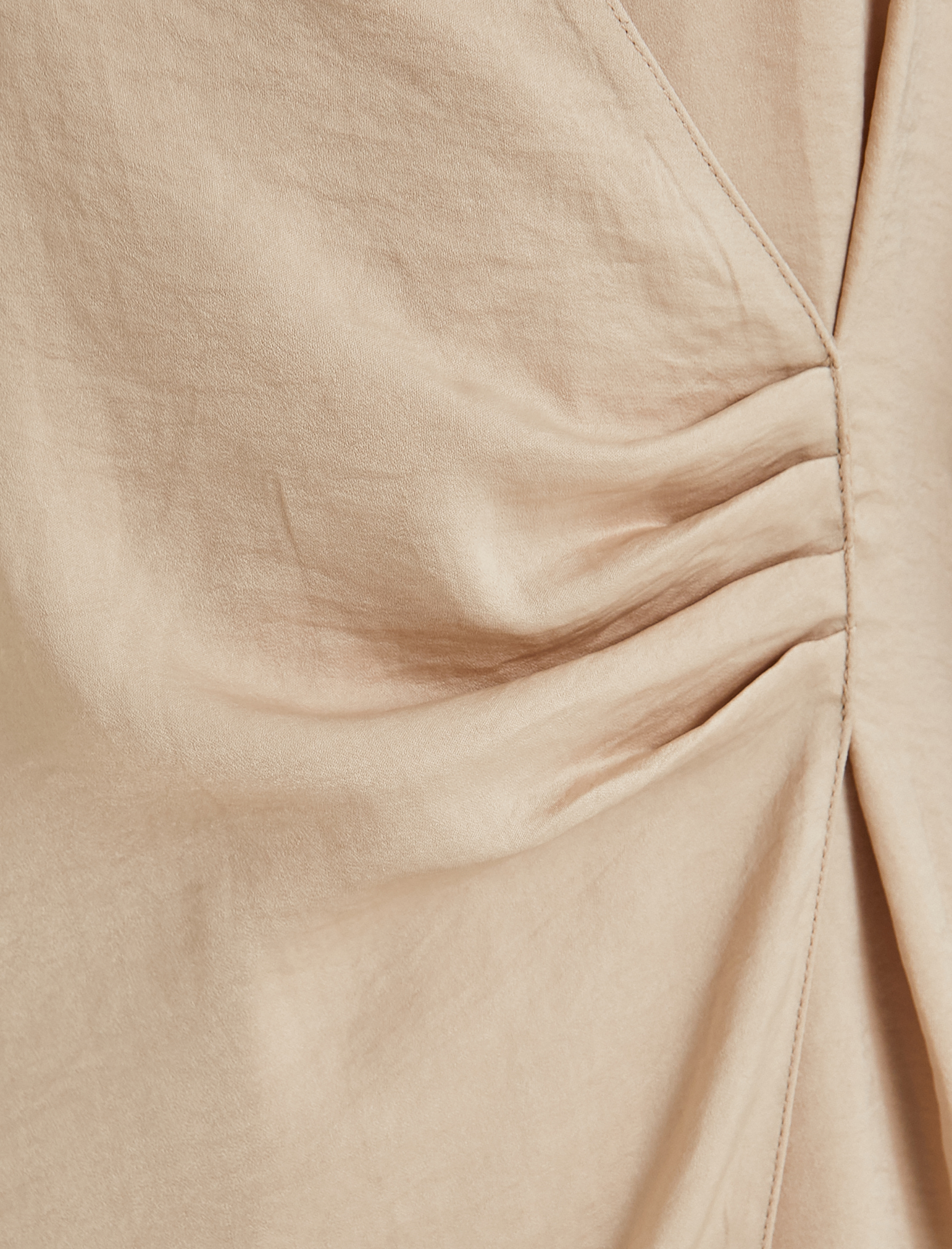   Mini Gömlek Elbise Dokulu Drapeli Uzun Kollu