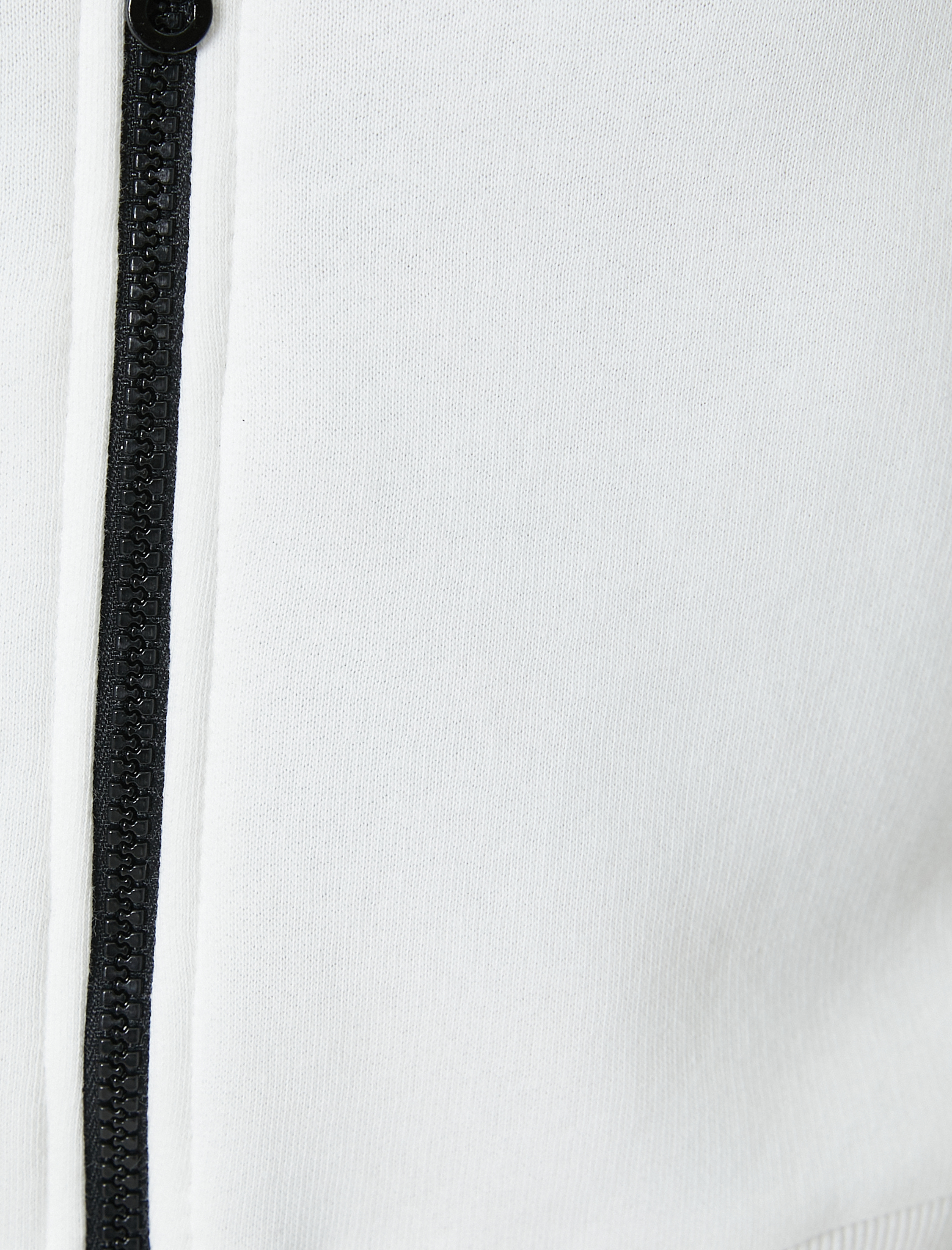   Şardonlu Fermuarlı Sweatshirt Crop Dik Yaka Uzun Kollu Çizgili