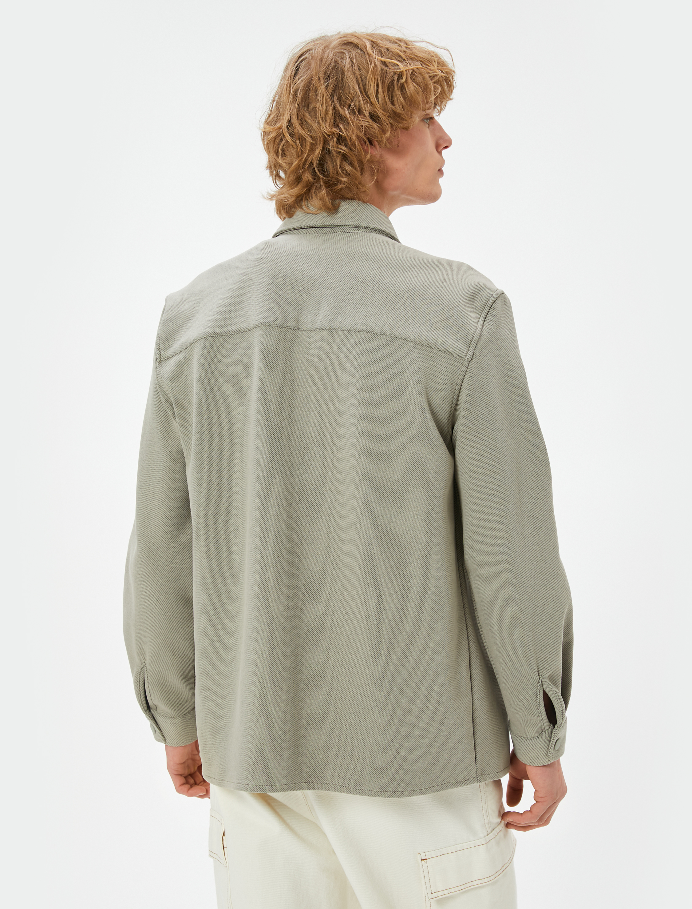   Gömlek Ceket Cep Detaylı Çıtçıt Düğmeli Klasik Yaka