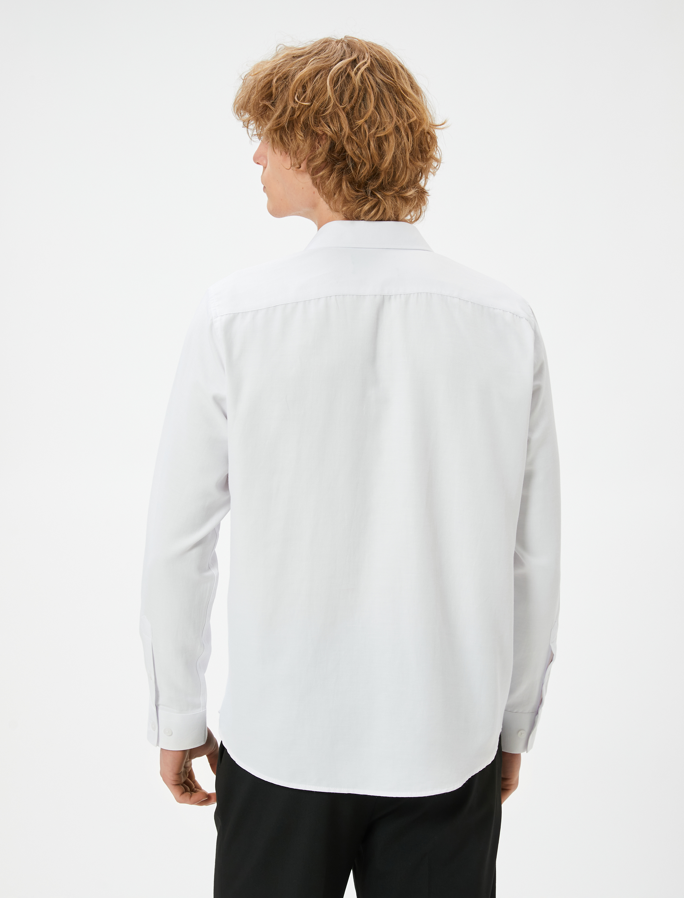 Klasik Gömlek Yarım İtalyan Yaka Düğmeli Uzun Kollu Regular Fit