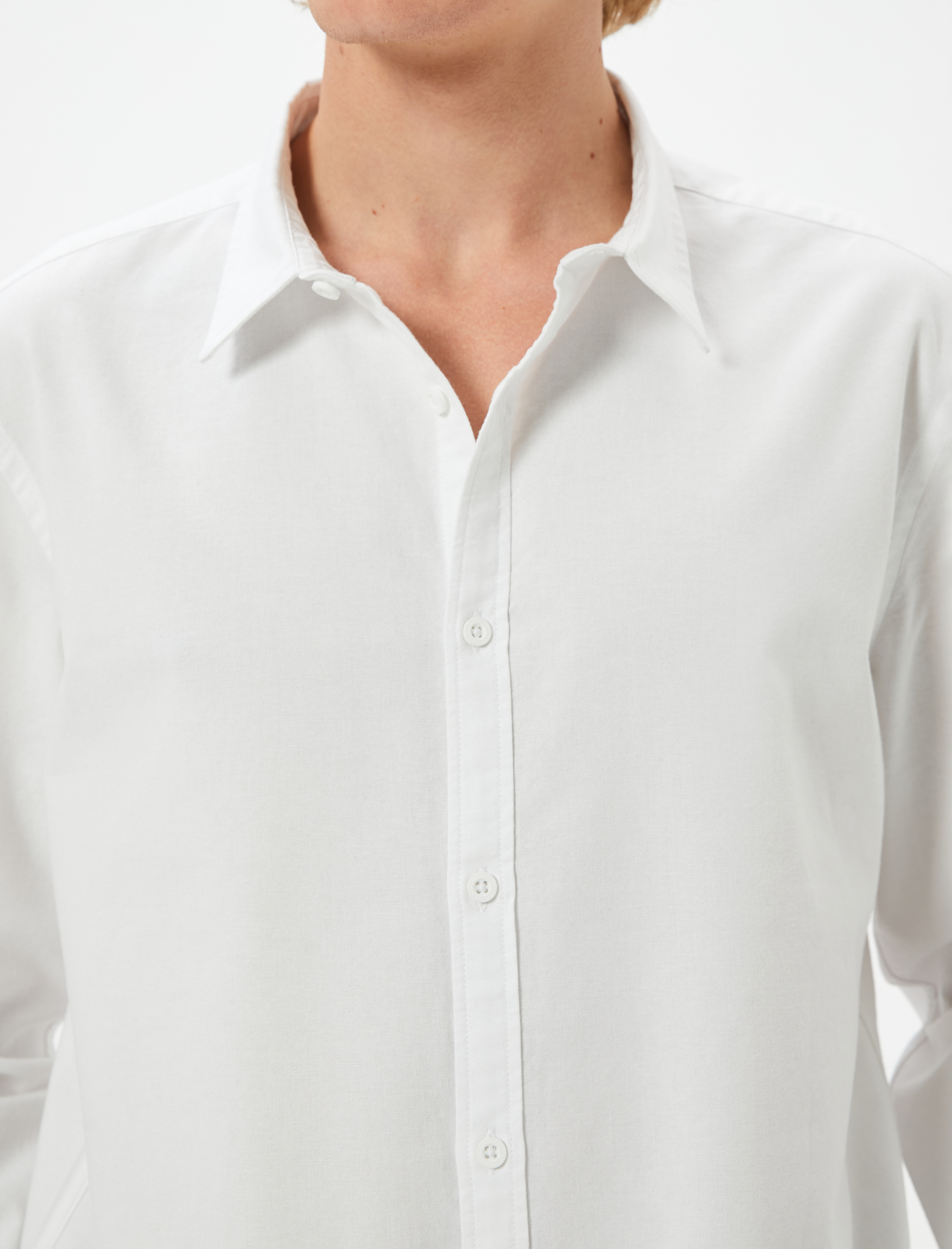   Basic Gömlek Klasik Yaka Düğmeli Uzun Kollu Pamuklu Regular Fit