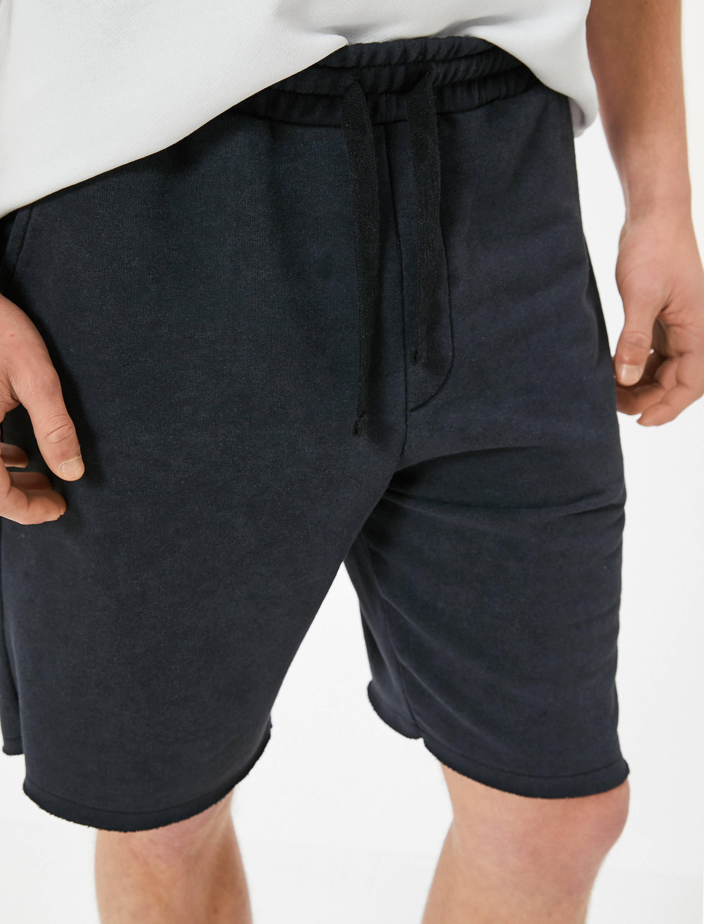   Oversize Şort Bermuda Yıkamalı Beli Bağcıklı Cepli