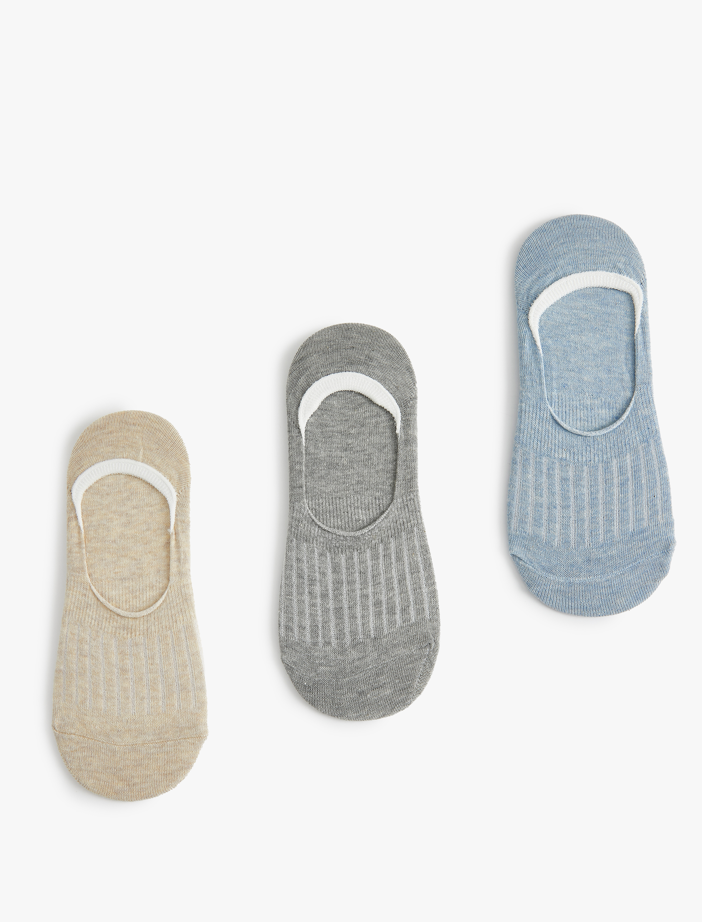  Kadın 3'lü Babet Çorap Seti Dokulu Çok Renkli