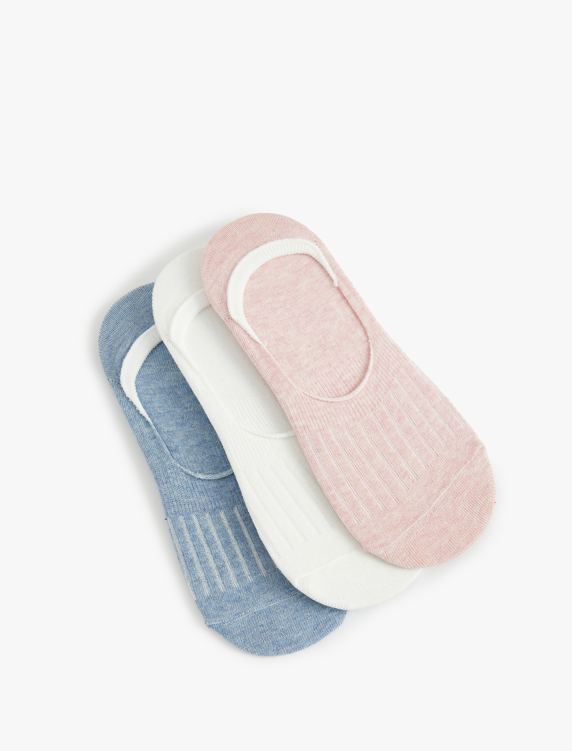  Kadın 3'lü Babet Çorap Seti Dokulu Çok Renkli