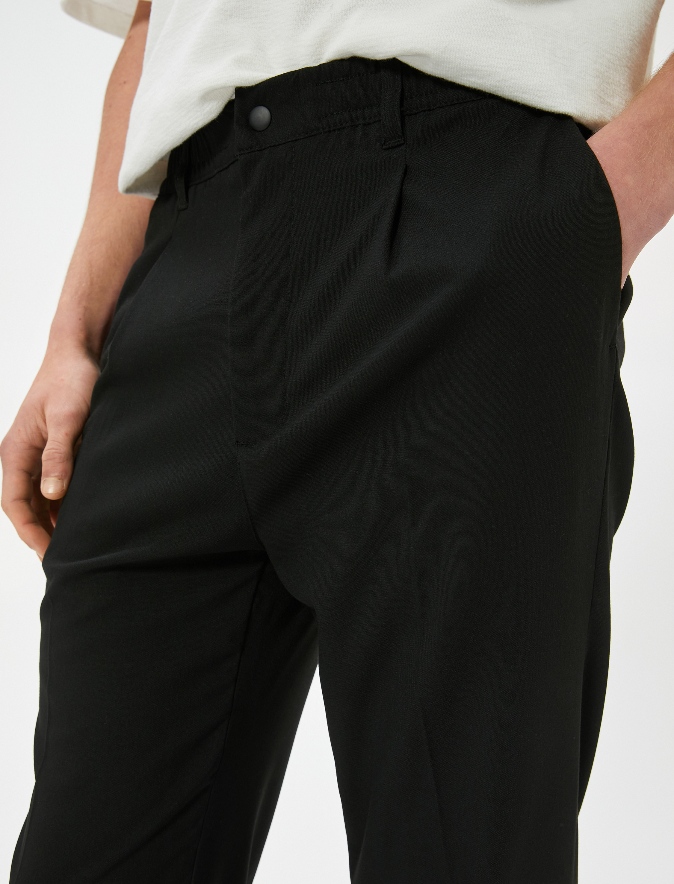   Kumaş Pantolon Pileli Chino Düğmeli Cep Detaylı