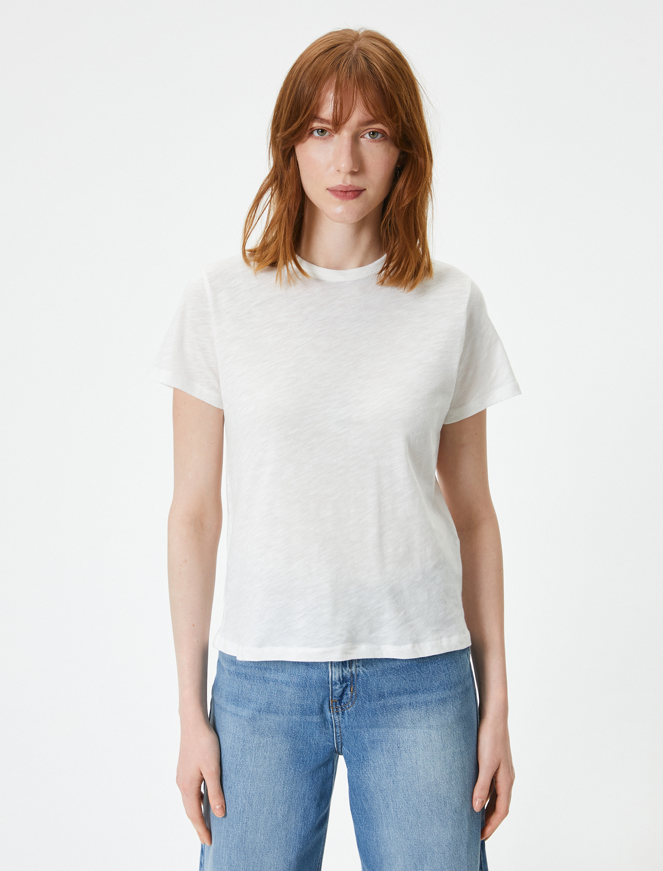   Basic Tişört Bisiklet Yaka Kısa Kollu