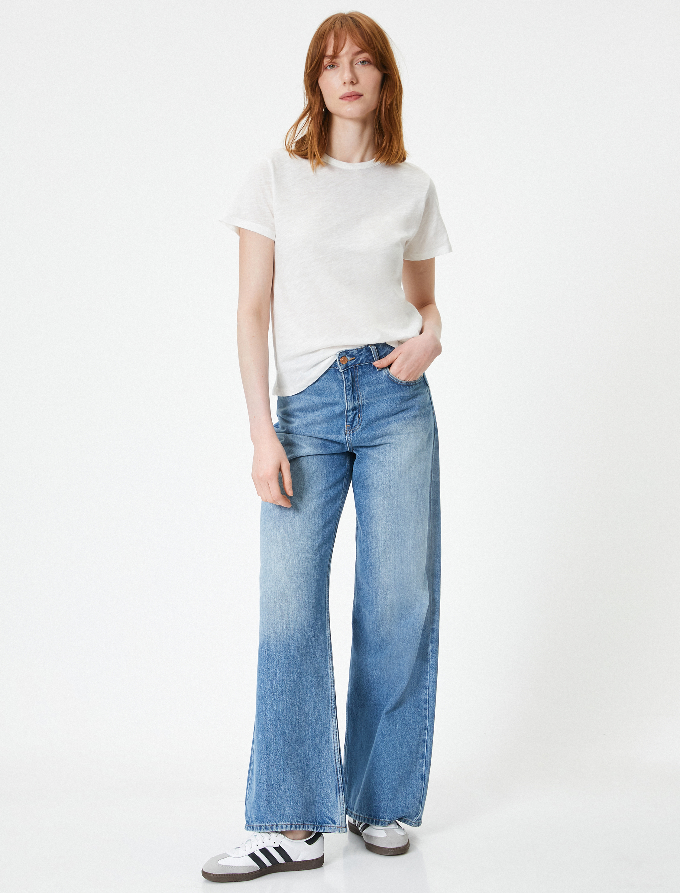   Basic Tişört Bisiklet Yaka Kısa Kollu