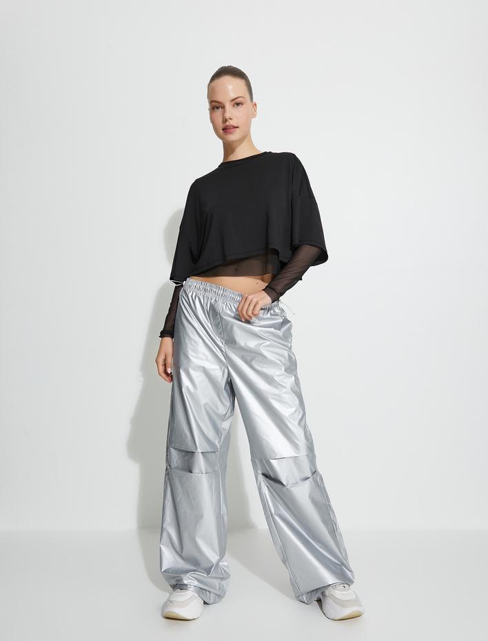  2'li Takım Uzun Kollu Tül Tişört ve Kısa Kollu Spor Tişört