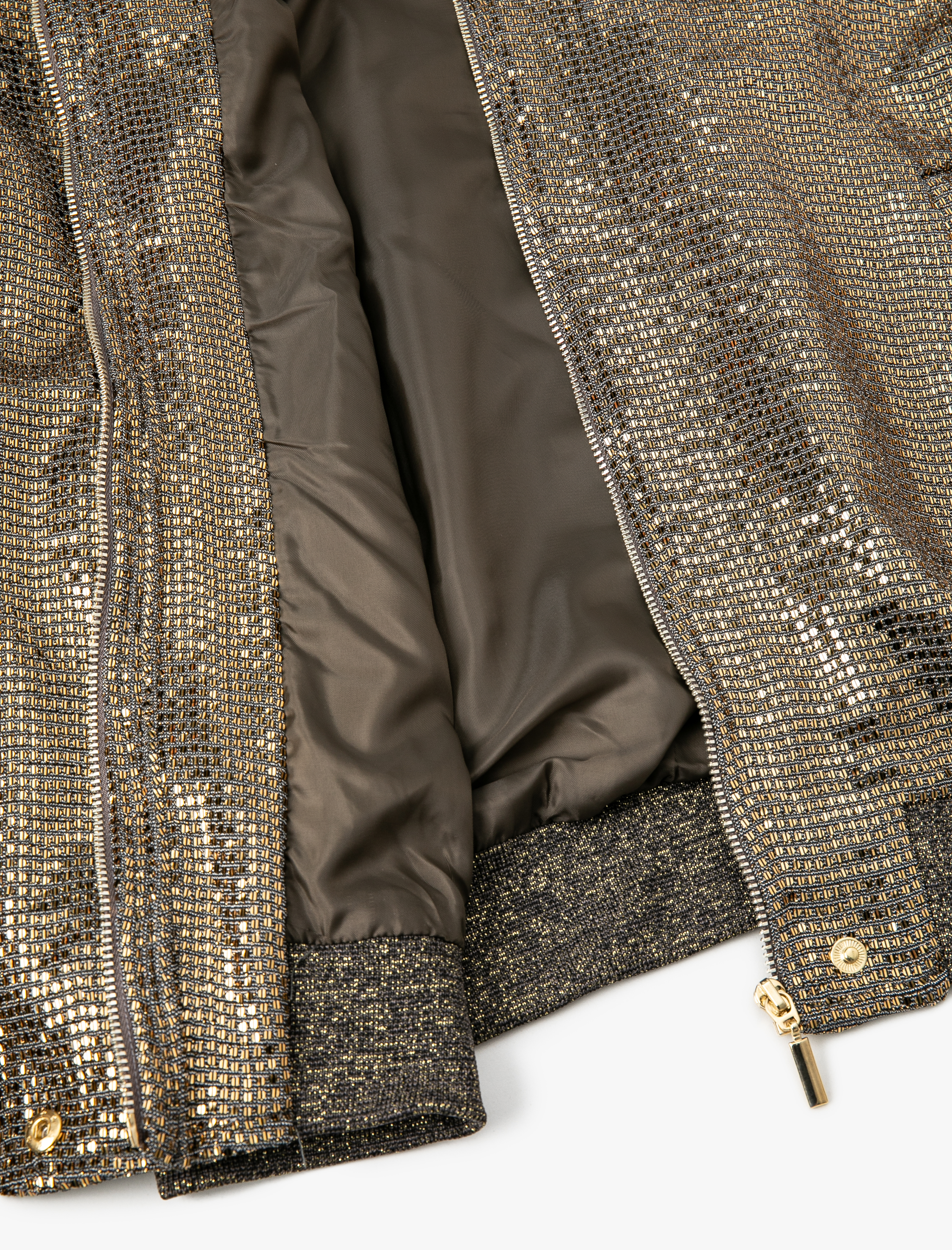   Payetli Bomber Ceket Metalik Parlak