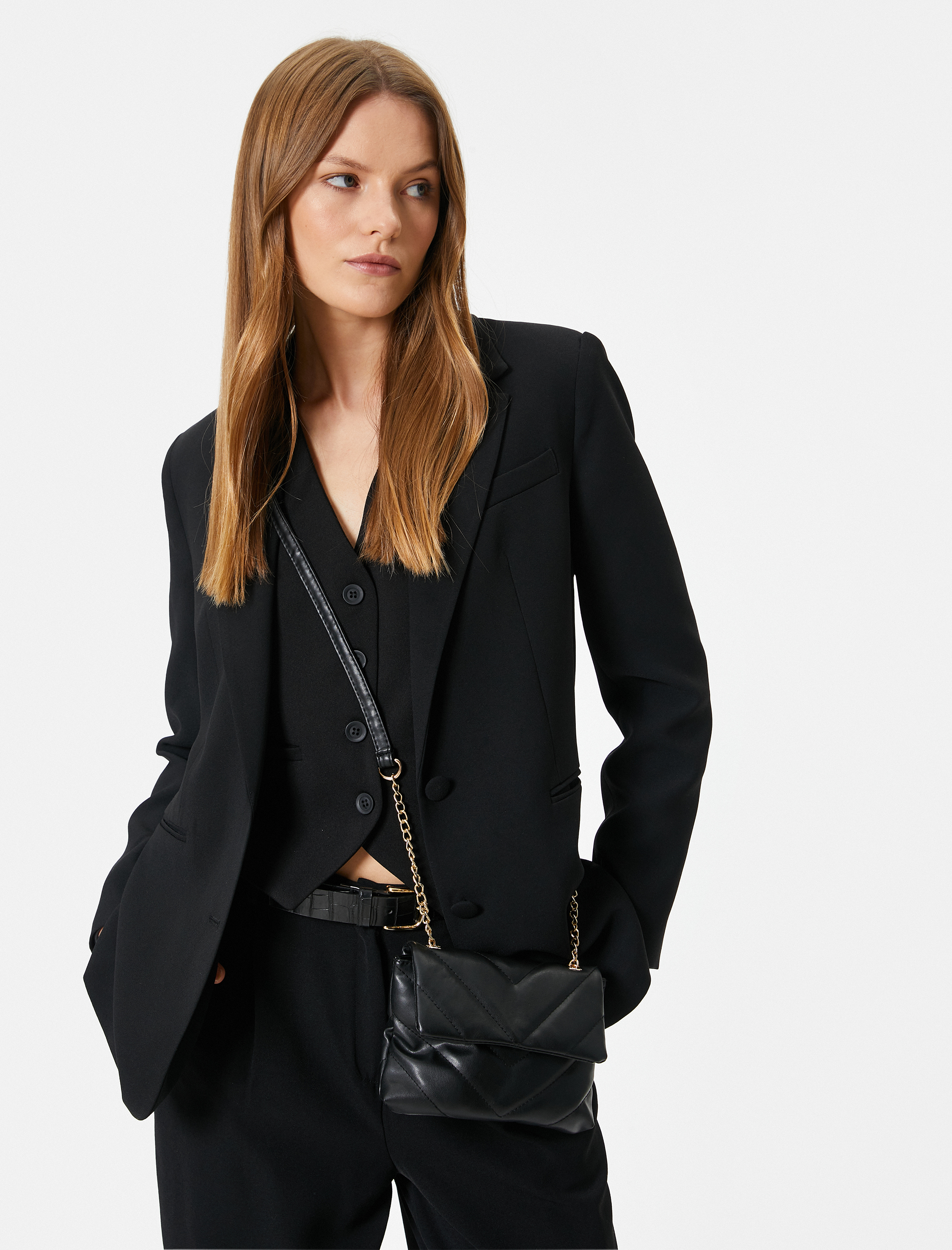  Kadın Vintage Çanta Kapitone Çapraz Zincir Detaylı Suni Deri