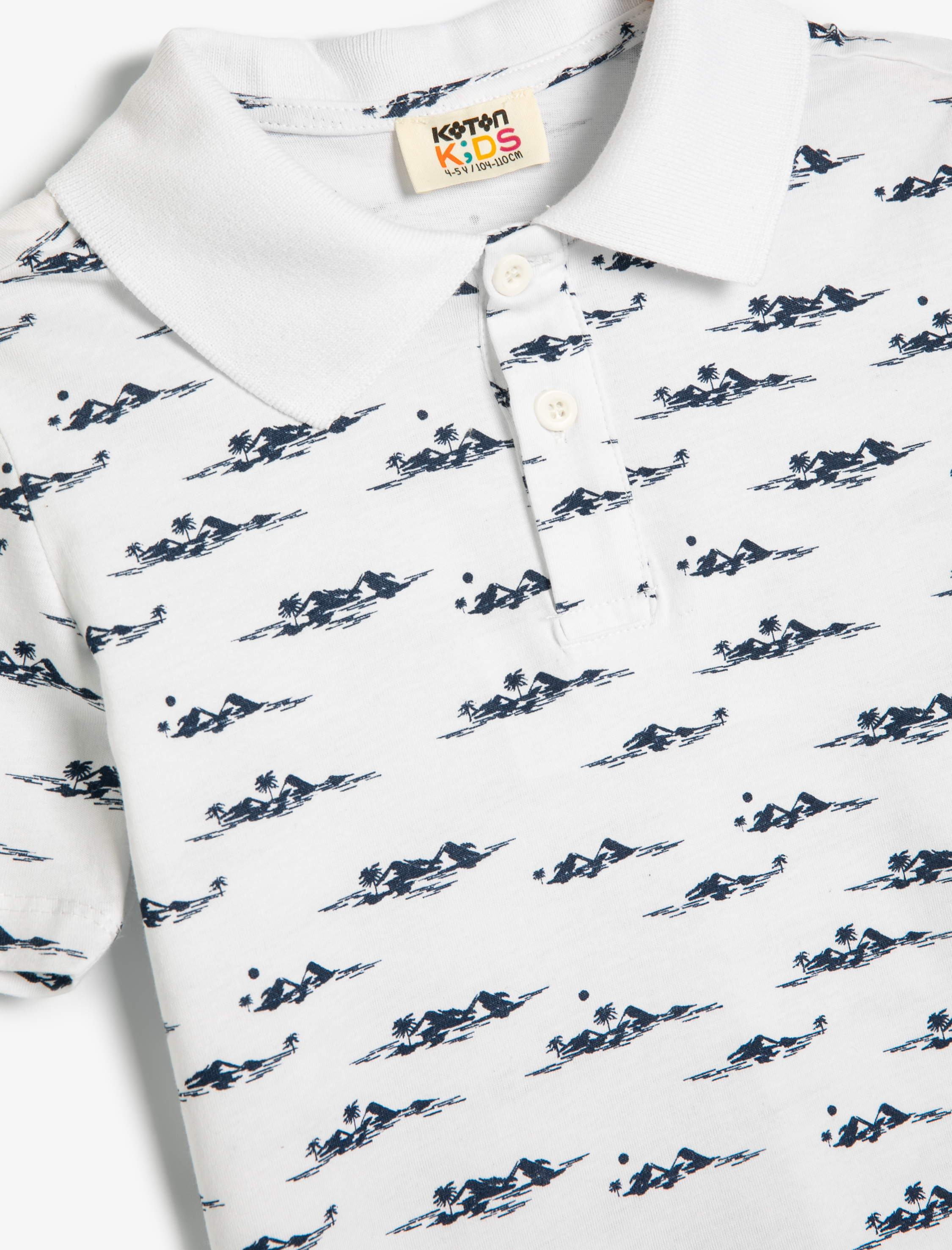  Erkek Çocuk Polo Yaka Tişört Kısa Kollu Baskılı Pamuklu