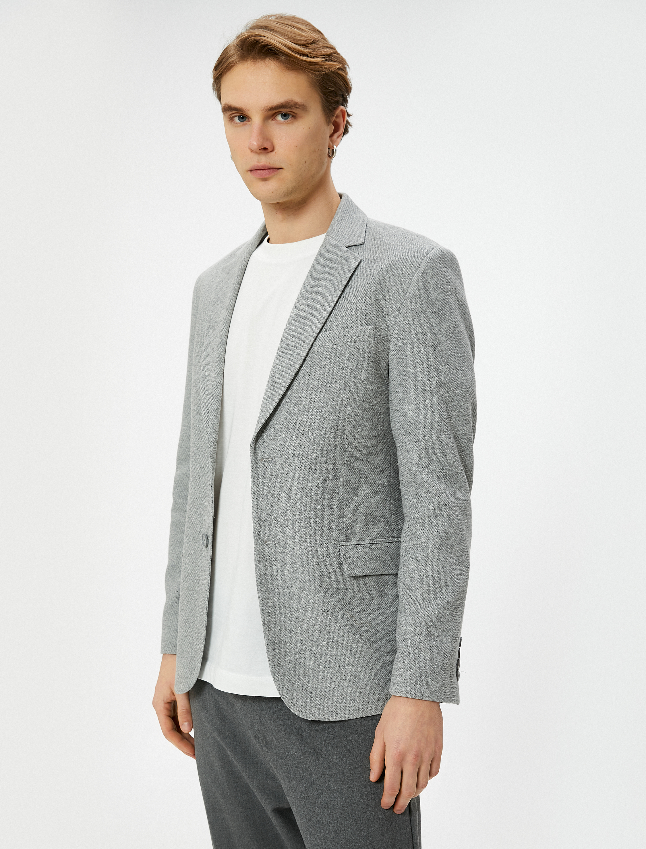   Blazer Ceket Slim Fit Cep Detaylı Düğmeli