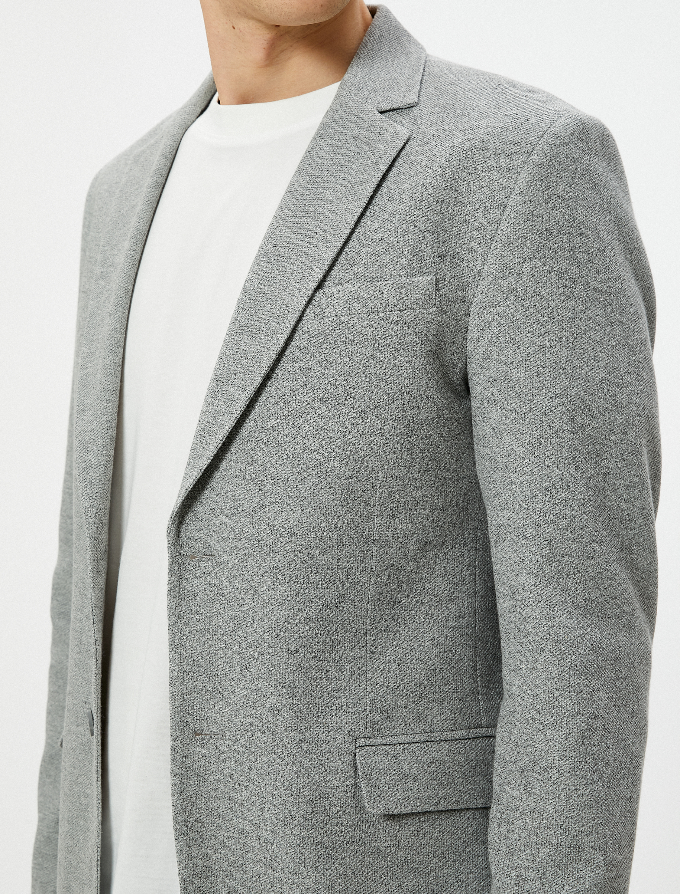   Blazer Ceket Slim Fit Cep Detaylı Düğmeli