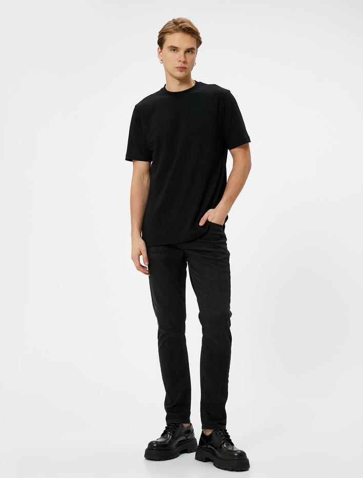 Koton Brad - Jeans Uomo Slim Fit - Vestibilità Medium Rise, Cotone Sostenibile