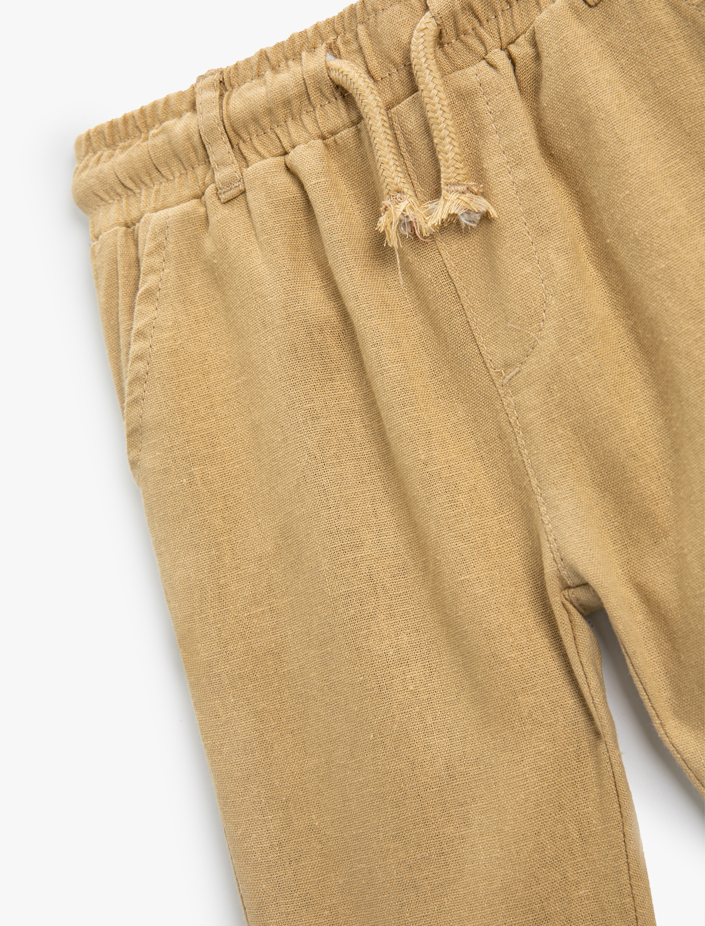  Erkek Bebek Keten Pantolon Beli Bağlamalı Cep Detaylı