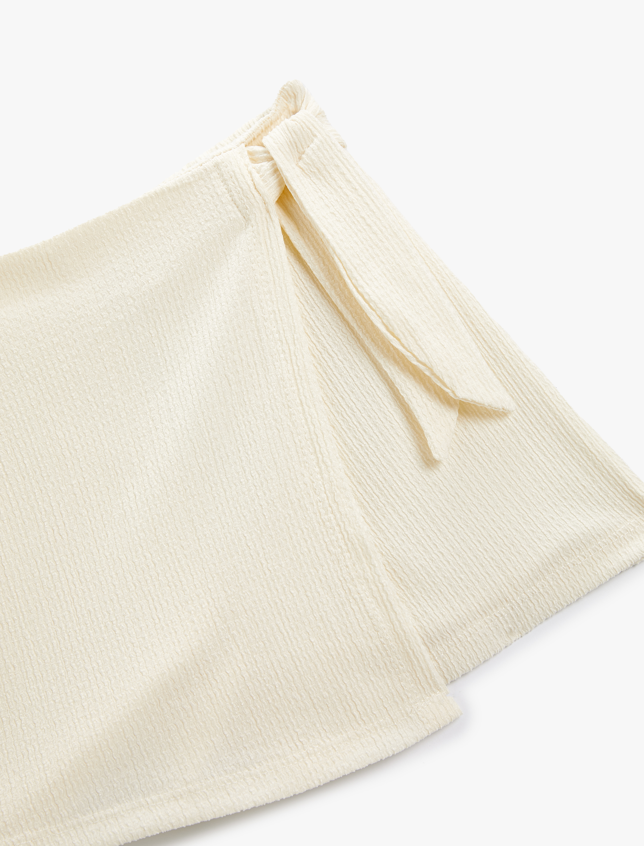  Kız Çocuk Şort Etek Beli Kruvaze Yandan Bağlamalı