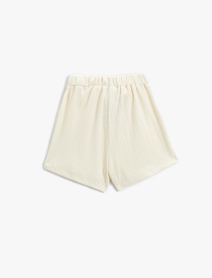 Kız Çocuk Şort Etek Beli Kruvaze Yandan Bağlamalı