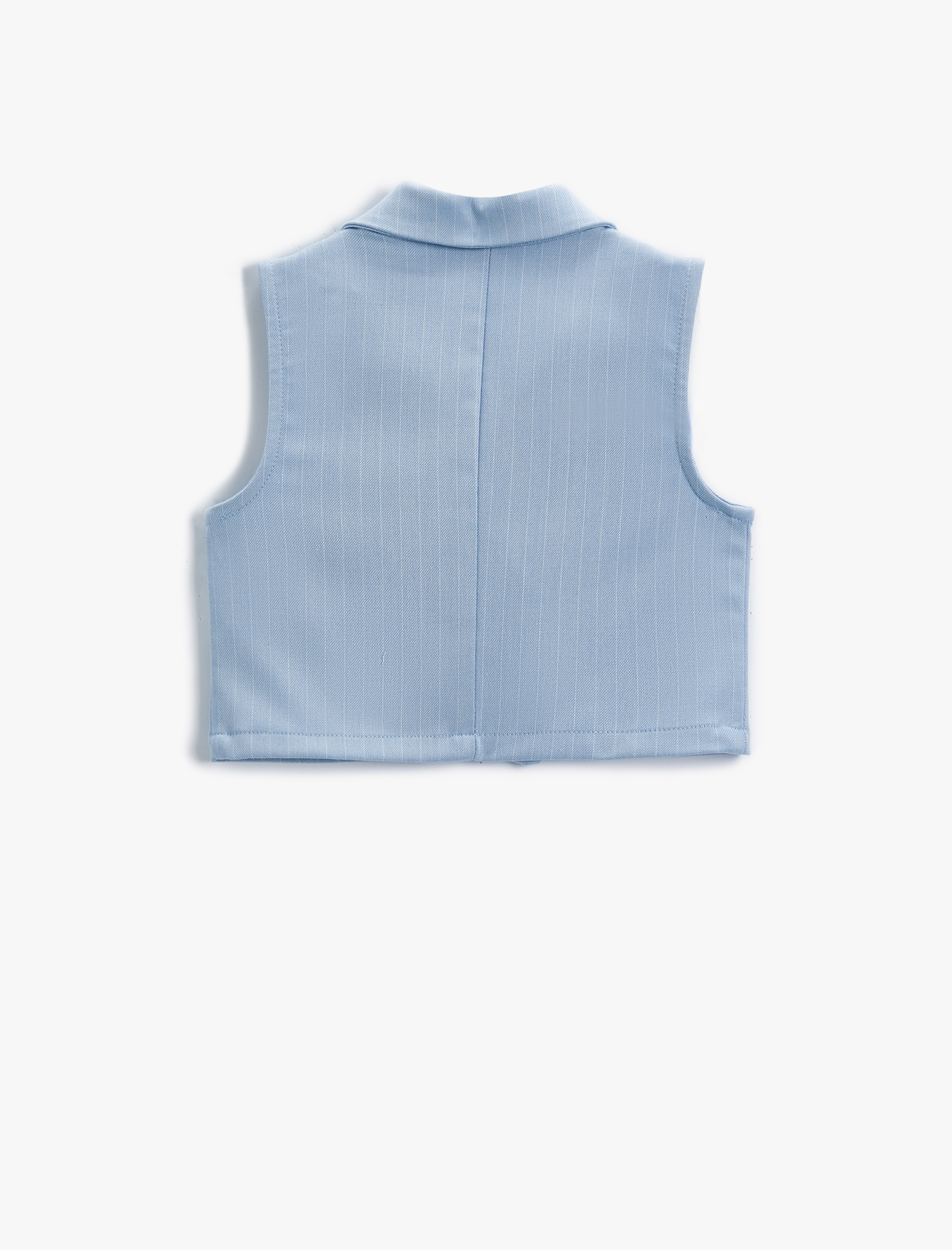  Kız Çocuk Crop Yelek Kruvaze Yaka Düğme Kapamalı