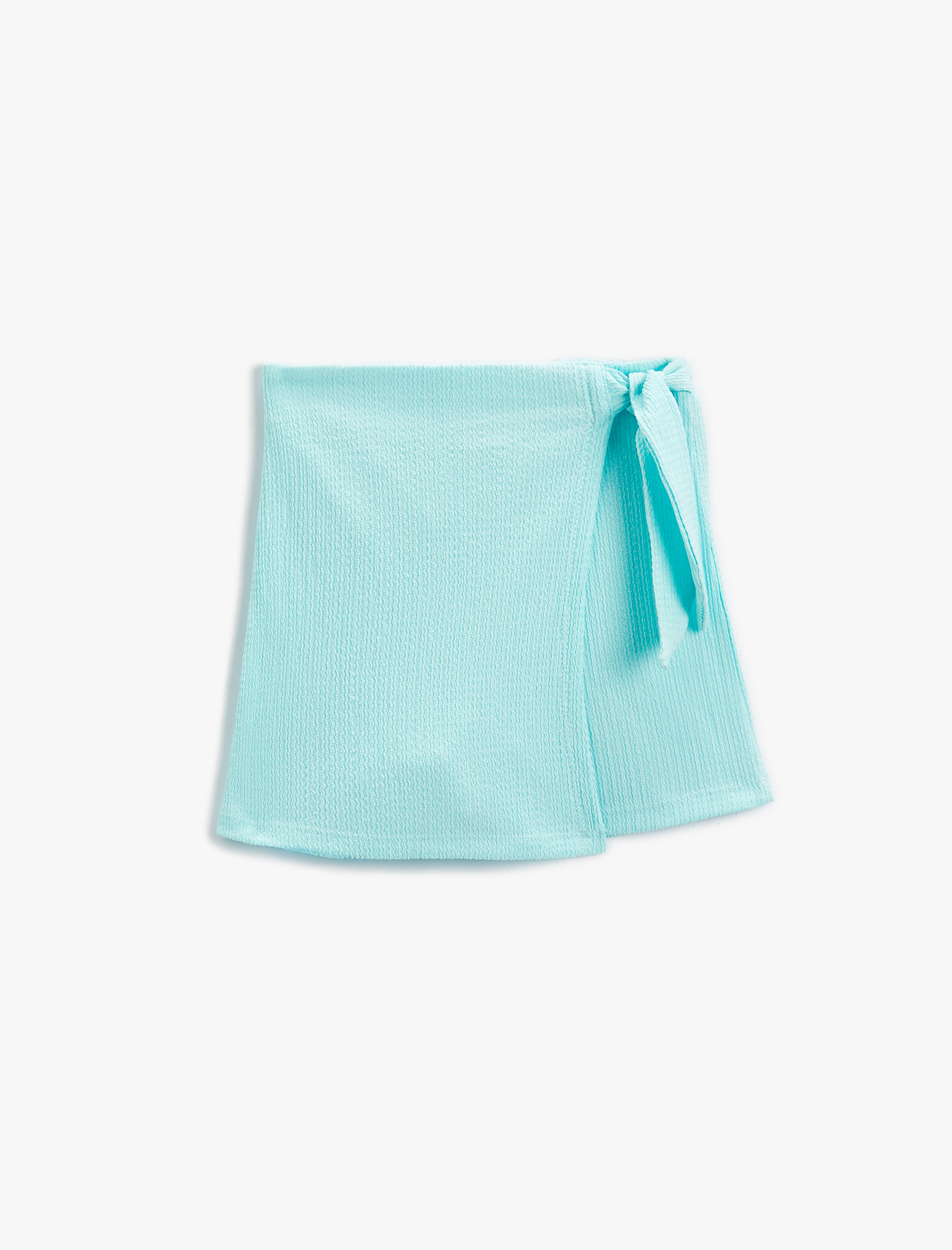  Kız Çocuk Şort Etek Beli Kruvaze Yandan Bağlamalı