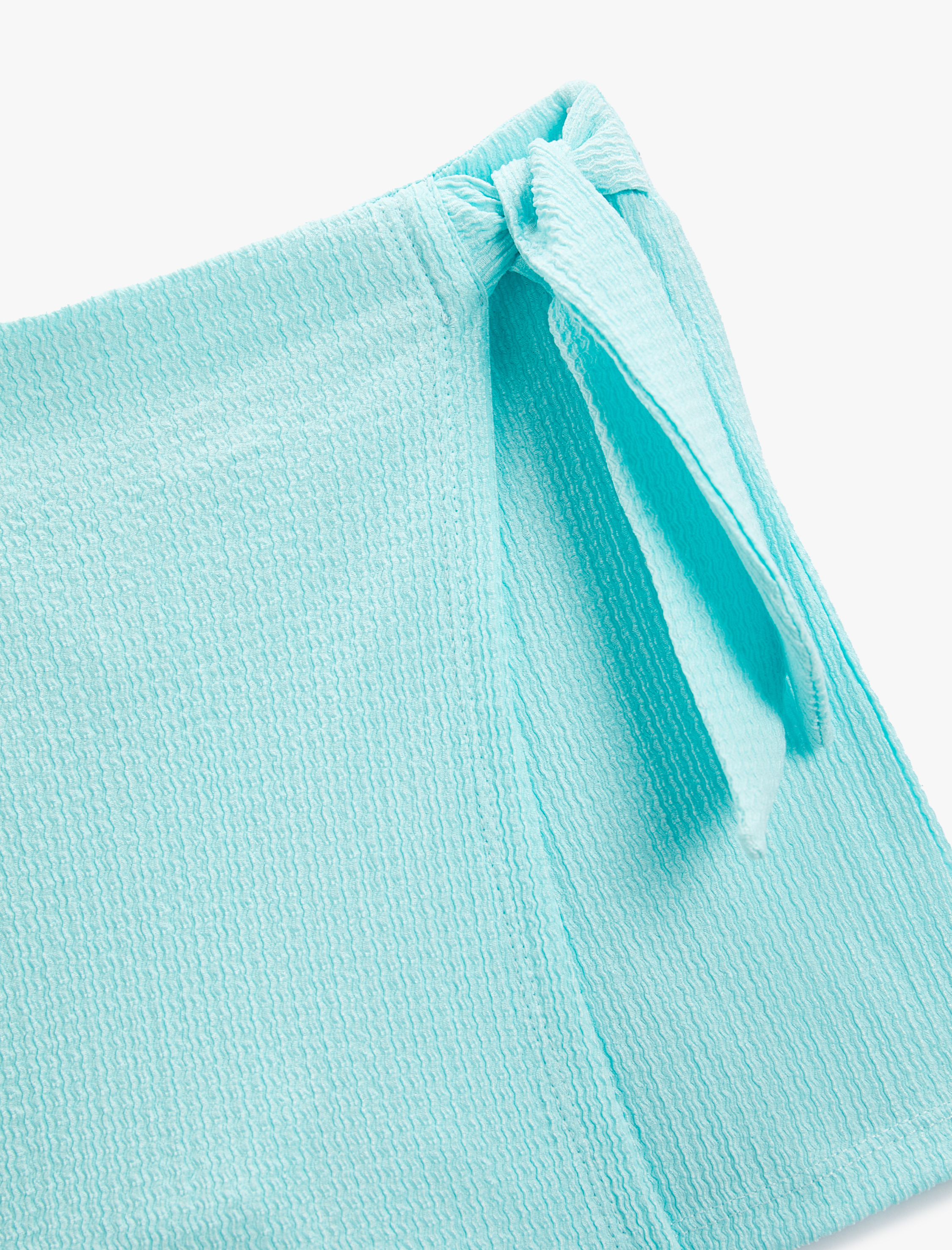  Kız Çocuk Şort Etek Beli Kruvaze Yandan Bağlamalı