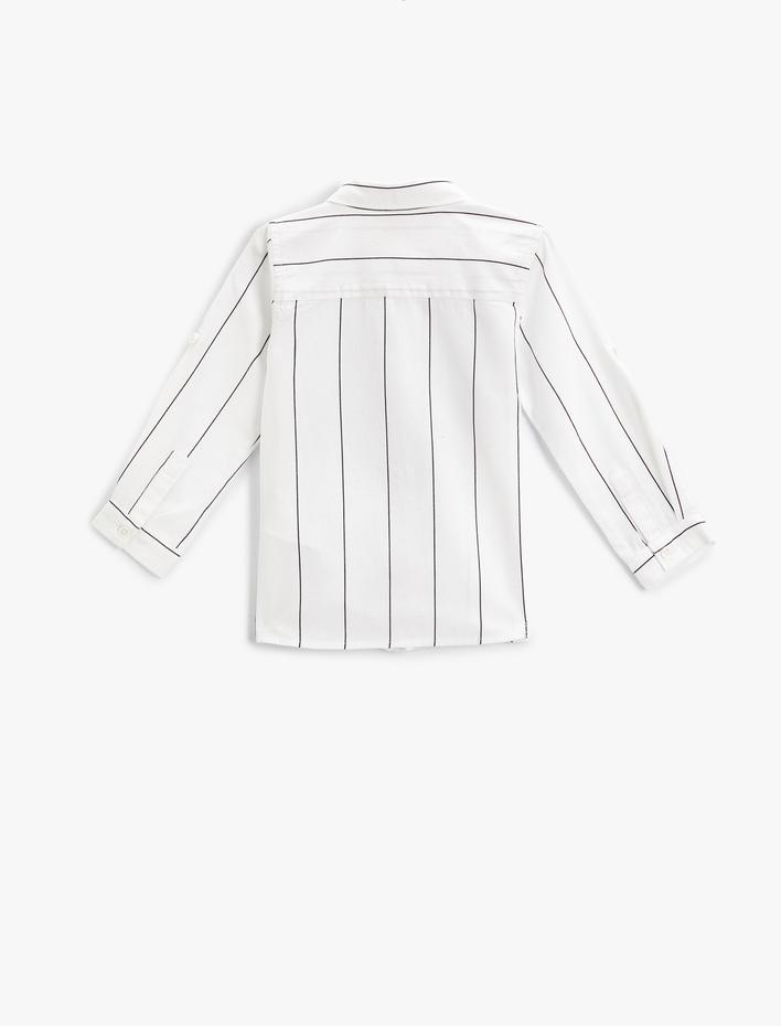 Erkek Bebek Gömlek Uzun Kollu Pamuklu