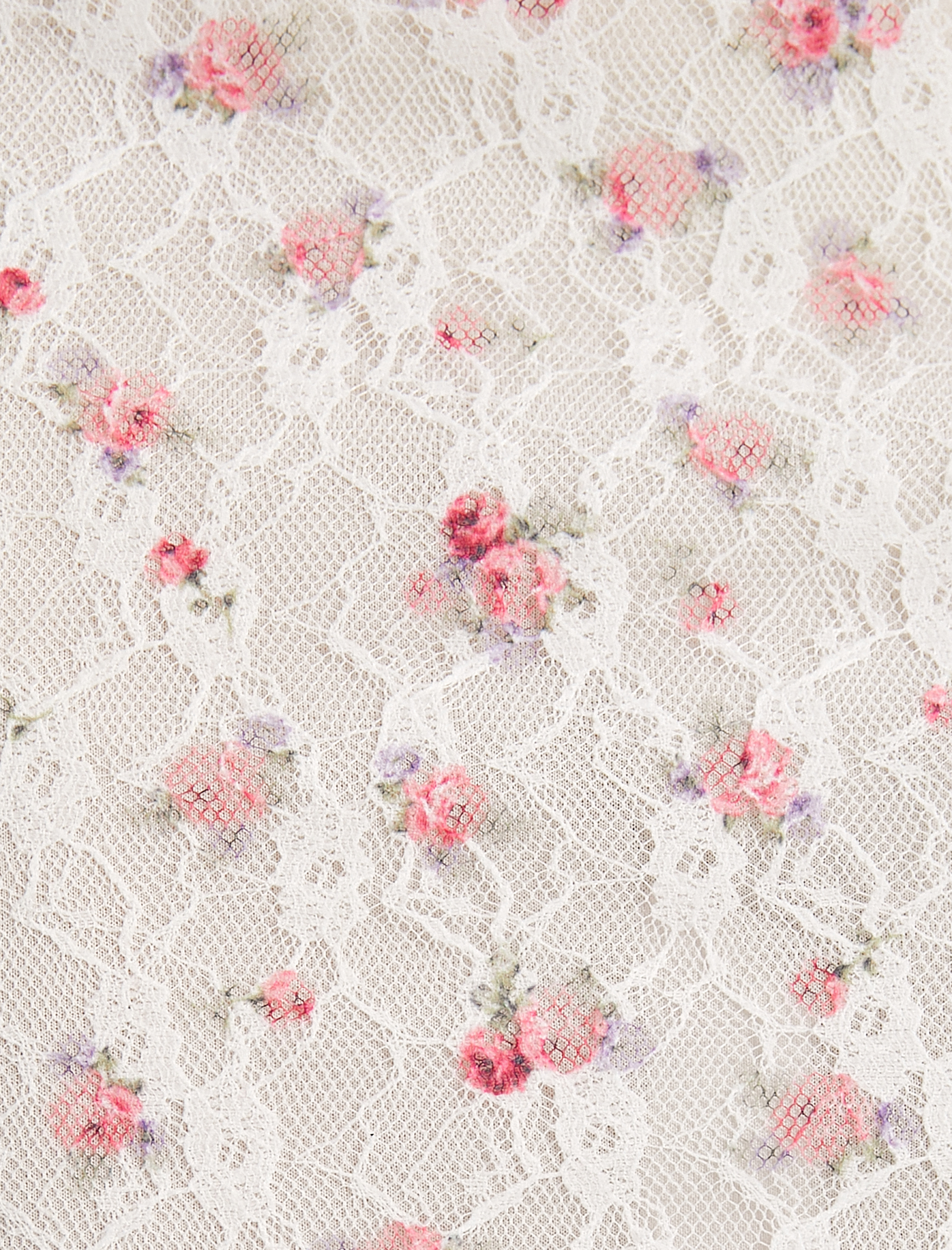   Uzun Çiçekli Dantel Etek Astarlı Standart Bel