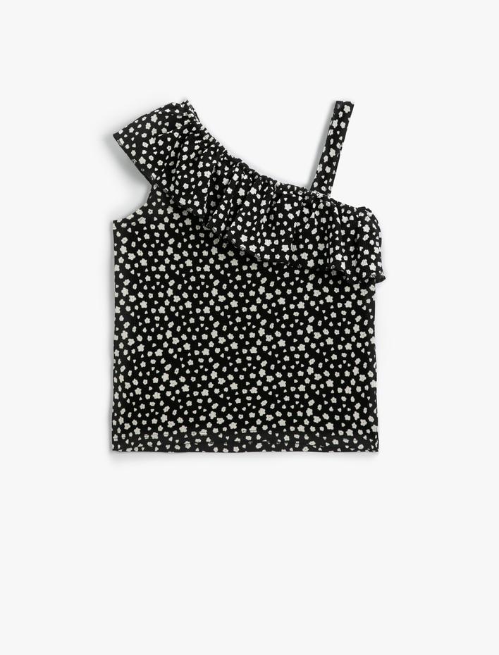 Kız Çocuk Bluz Tek Omuz Fırfırlı