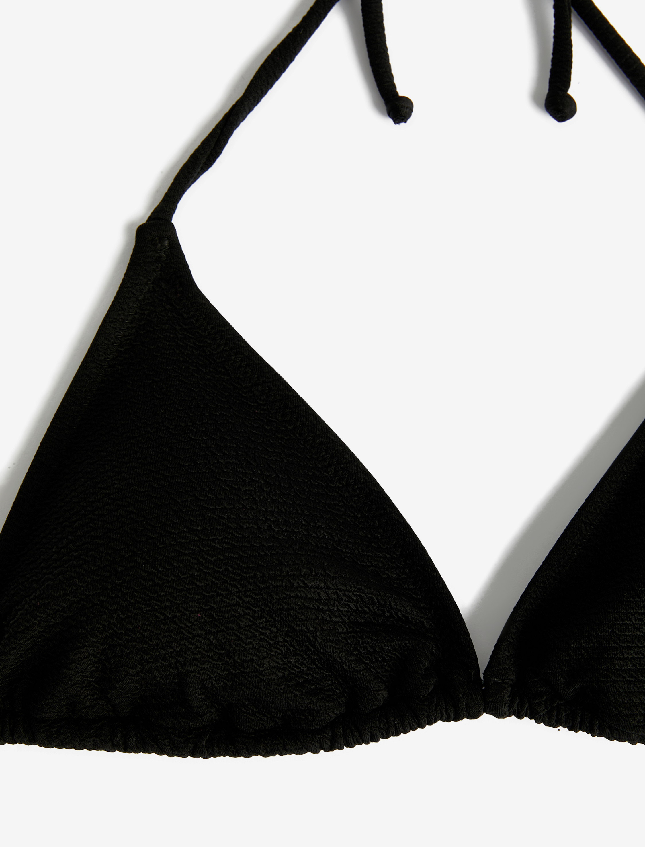   Üçgen Bikini Üstü Dokulu Kaplı