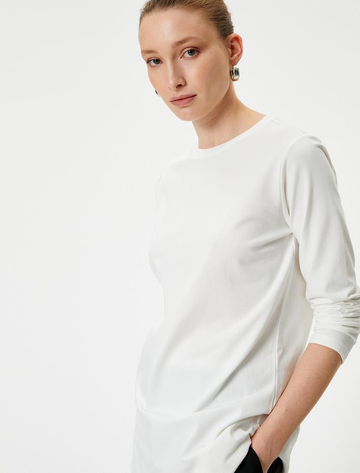  Basic Uzun Kollu Tişört Bisiklet Yaka Pamuklu