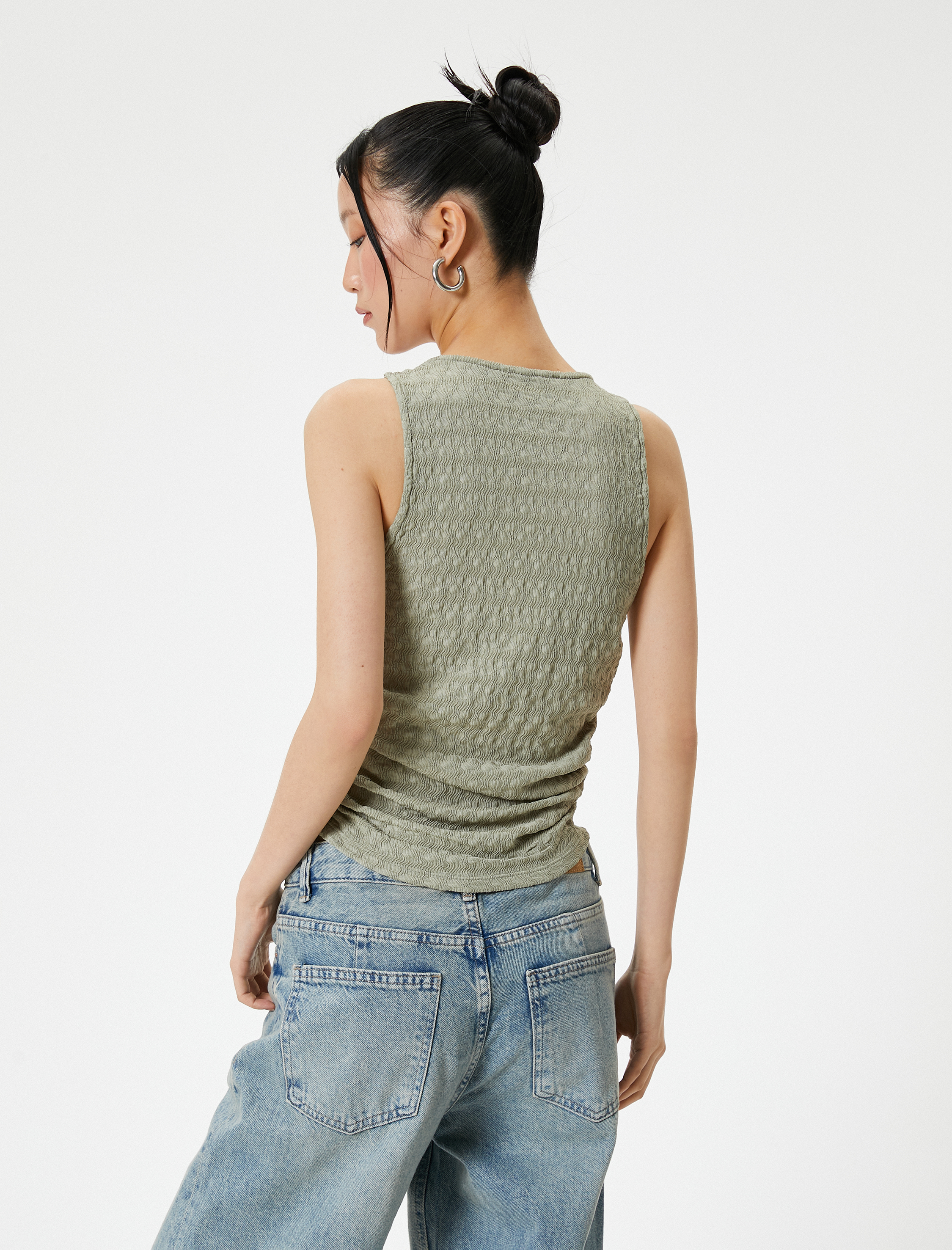   Drape Detaylı Atlet Dokulu Bürümcük