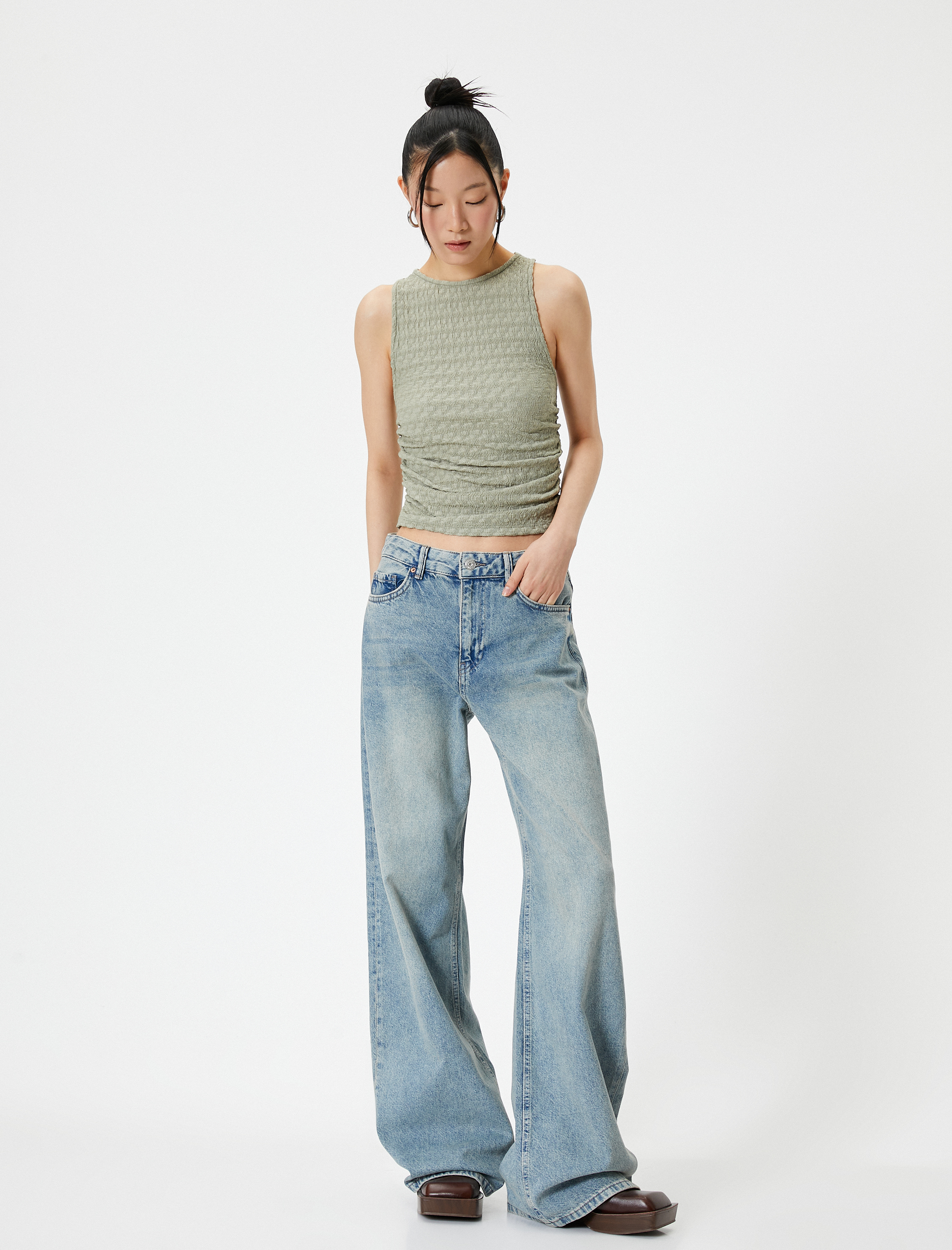   Drape Detaylı Atlet Dokulu Bürümcük