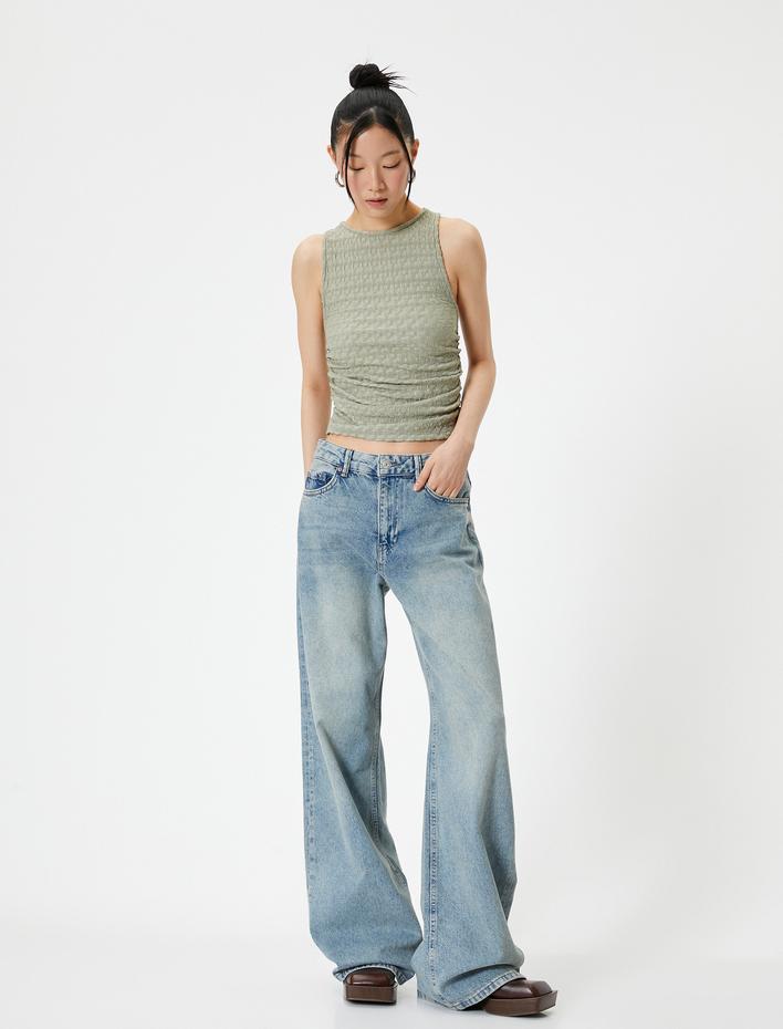  Drape Detaylı Atlet Dokulu Bürümcük