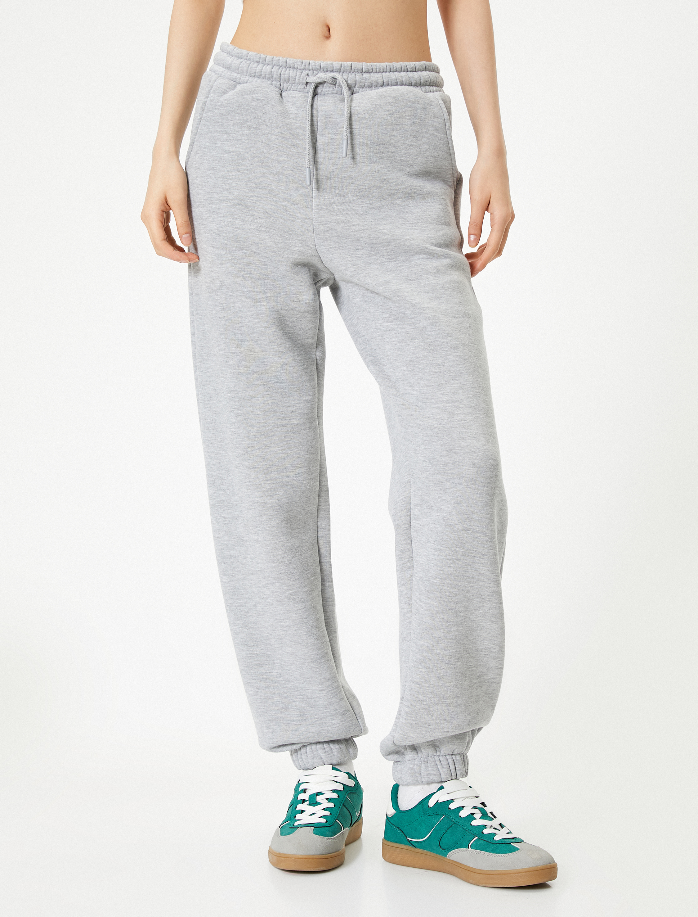   Şardonlu Jogger Eşofman Altı Beli Bağlamalı Cepli