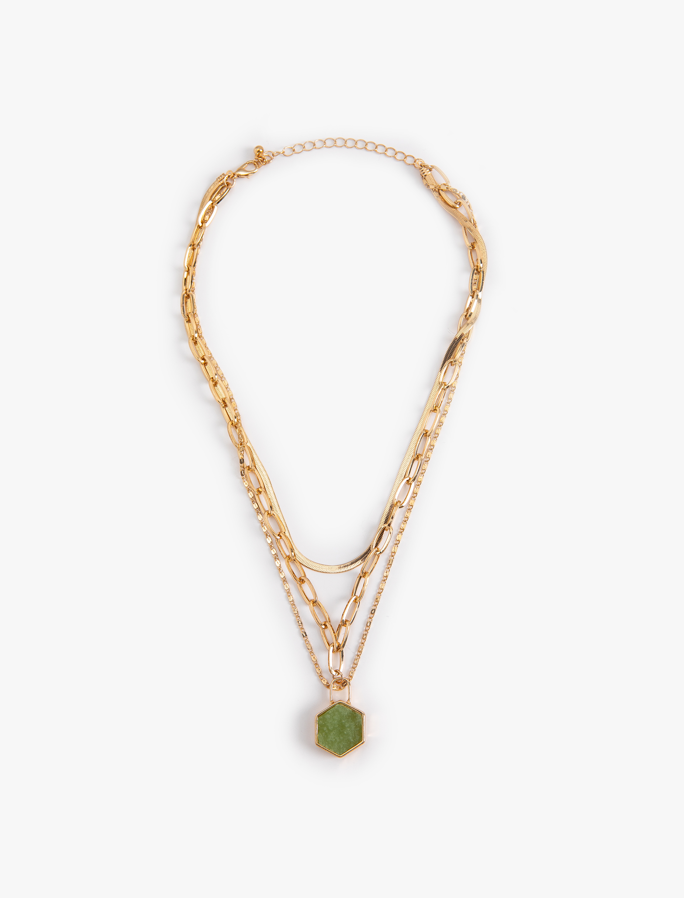  Kadın Katlı Zincir Kolye Geometrik Şekilli