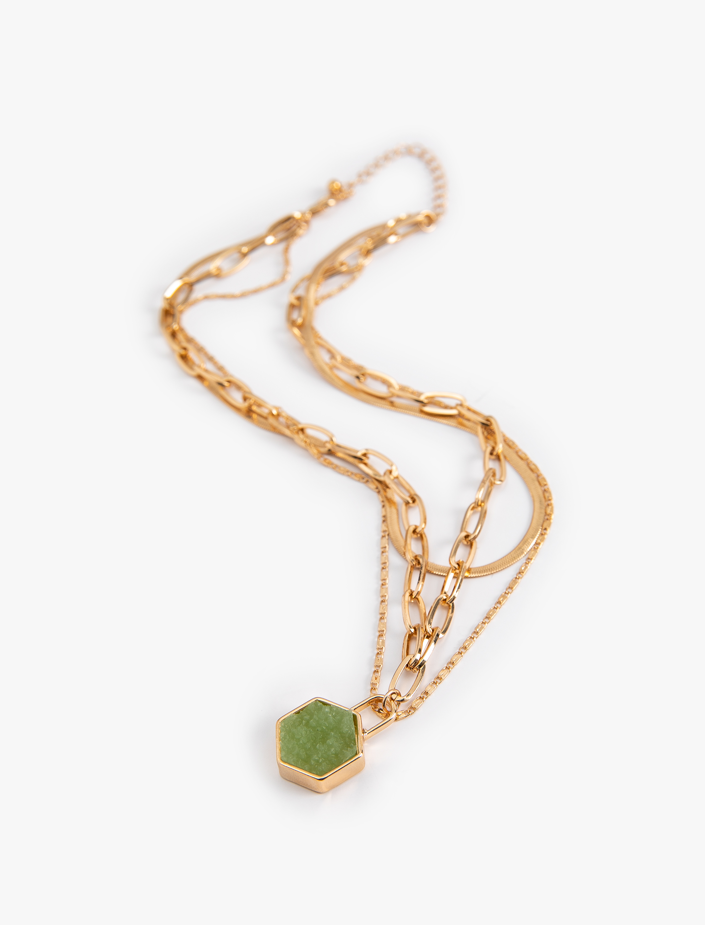  Kadın Katlı Zincir Kolye Geometrik Şekilli