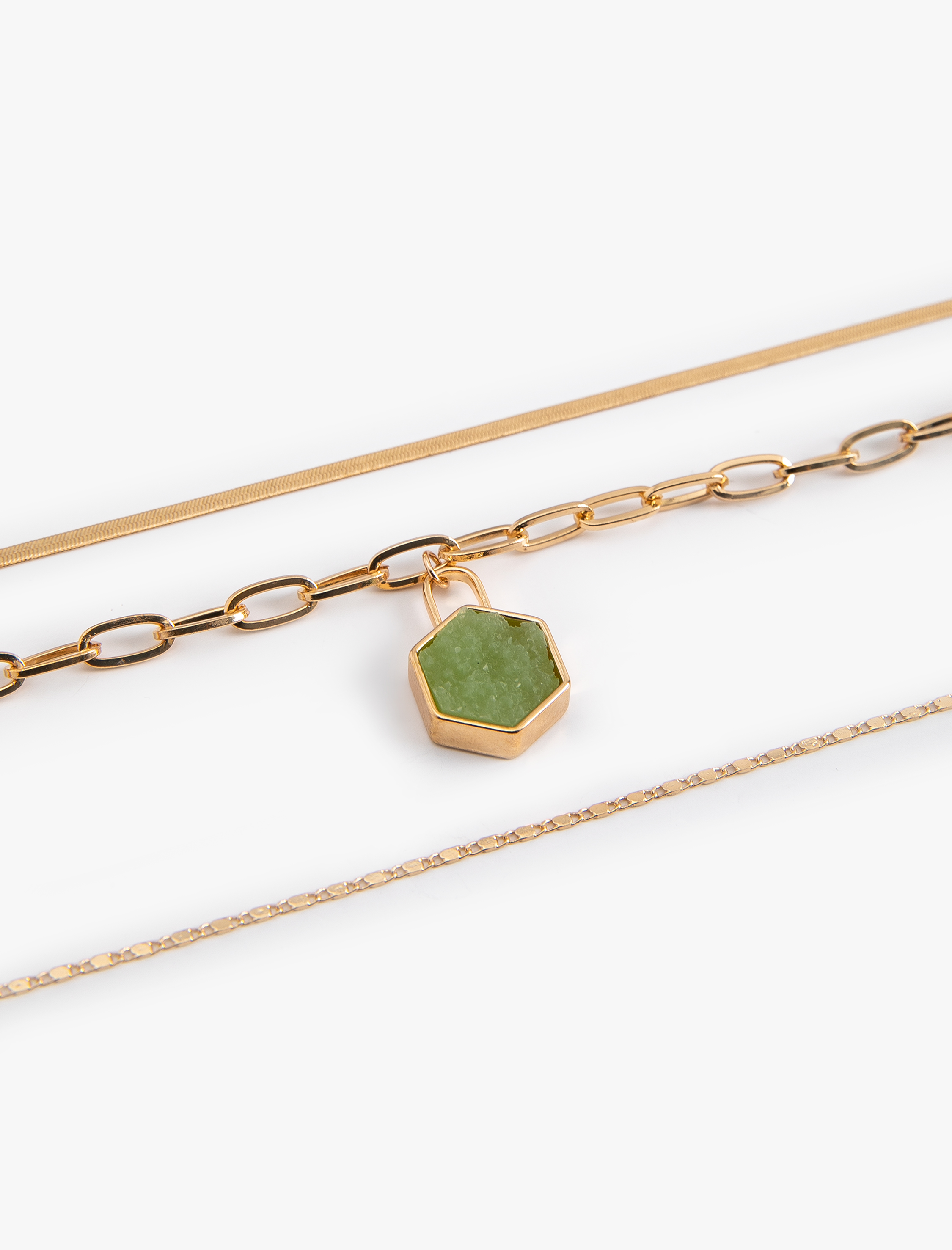  Kadın Katlı Zincir Kolye Geometrik Şekilli