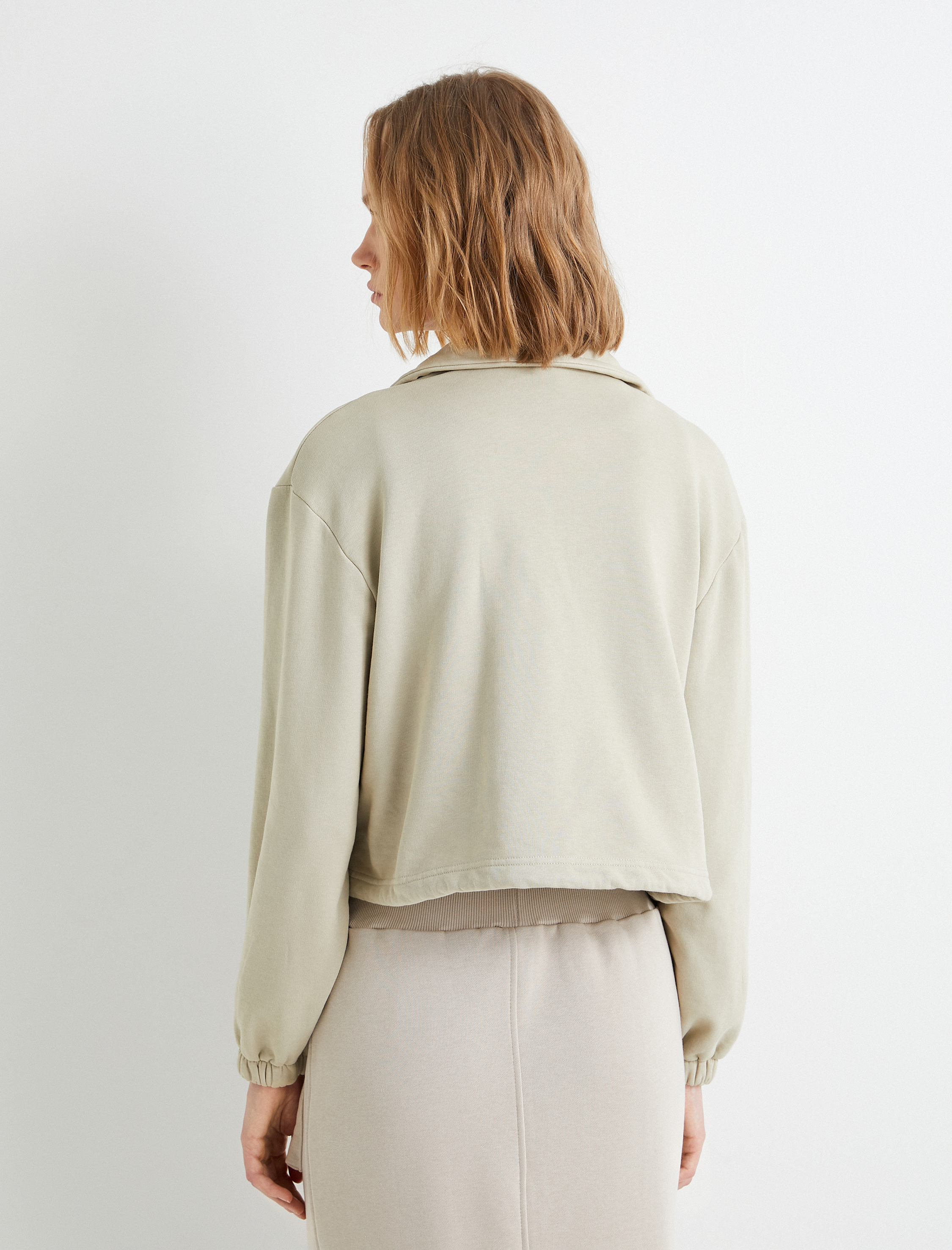   Bomber Ceket Fermuarlı Dik Yaka Cepli