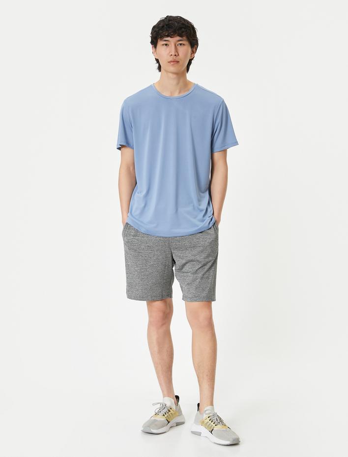  Basic Spor Tişört Bisiklet Yaka Kısa Kollu