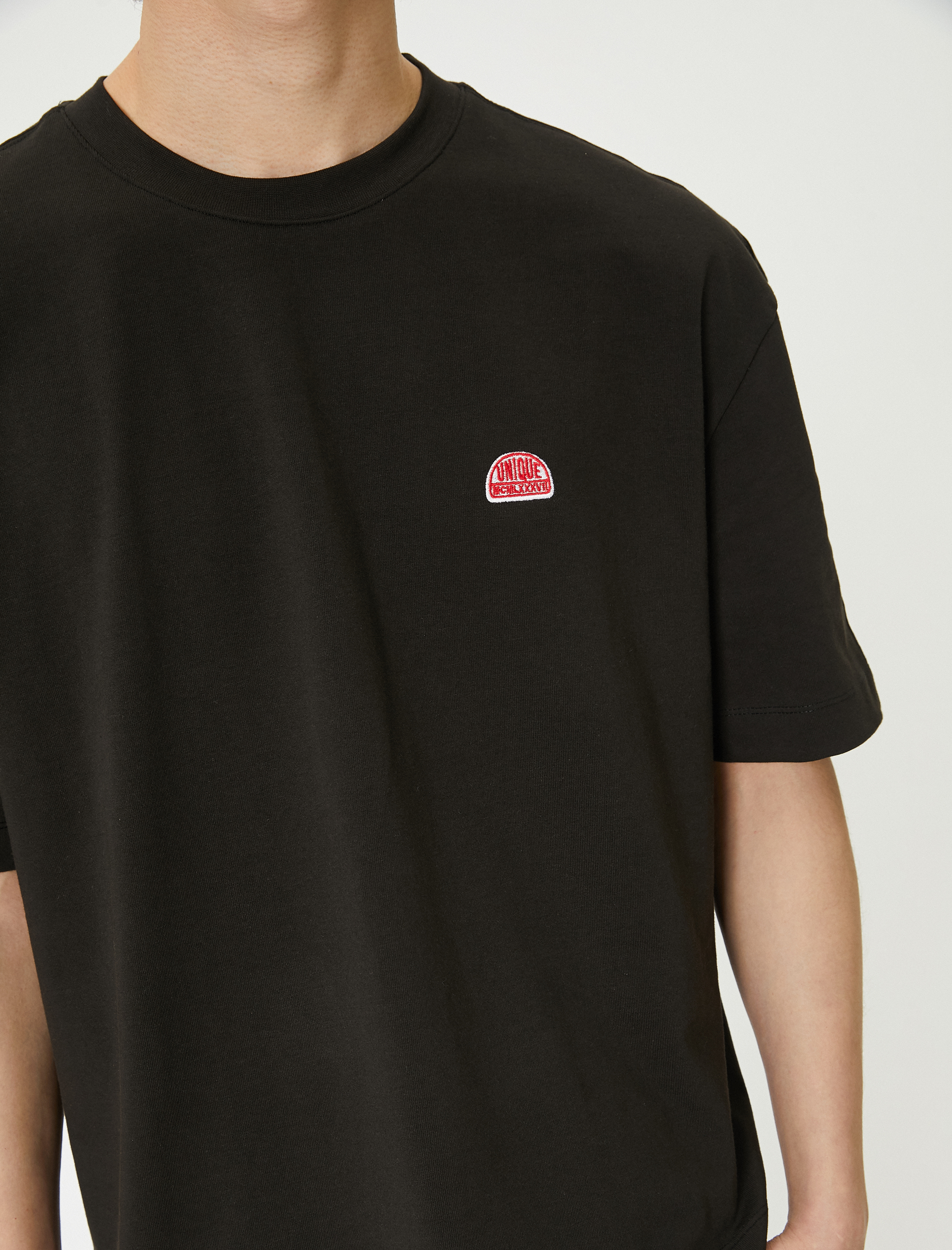   Oversize Baskılı Tişört Bisiklet Yaka Kısa Kollu