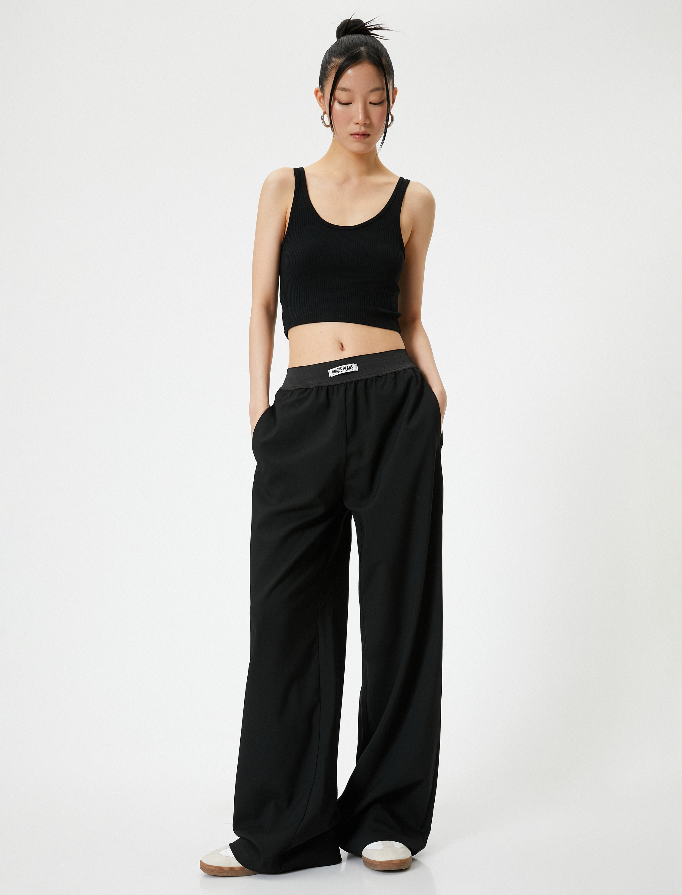   Bol Paça Pantolon Beli Lastikli Cepli