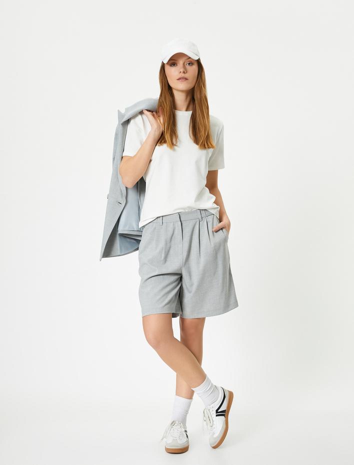  Basic Kısa Kollu Tişört Bisiklet Yaka Pamuklu